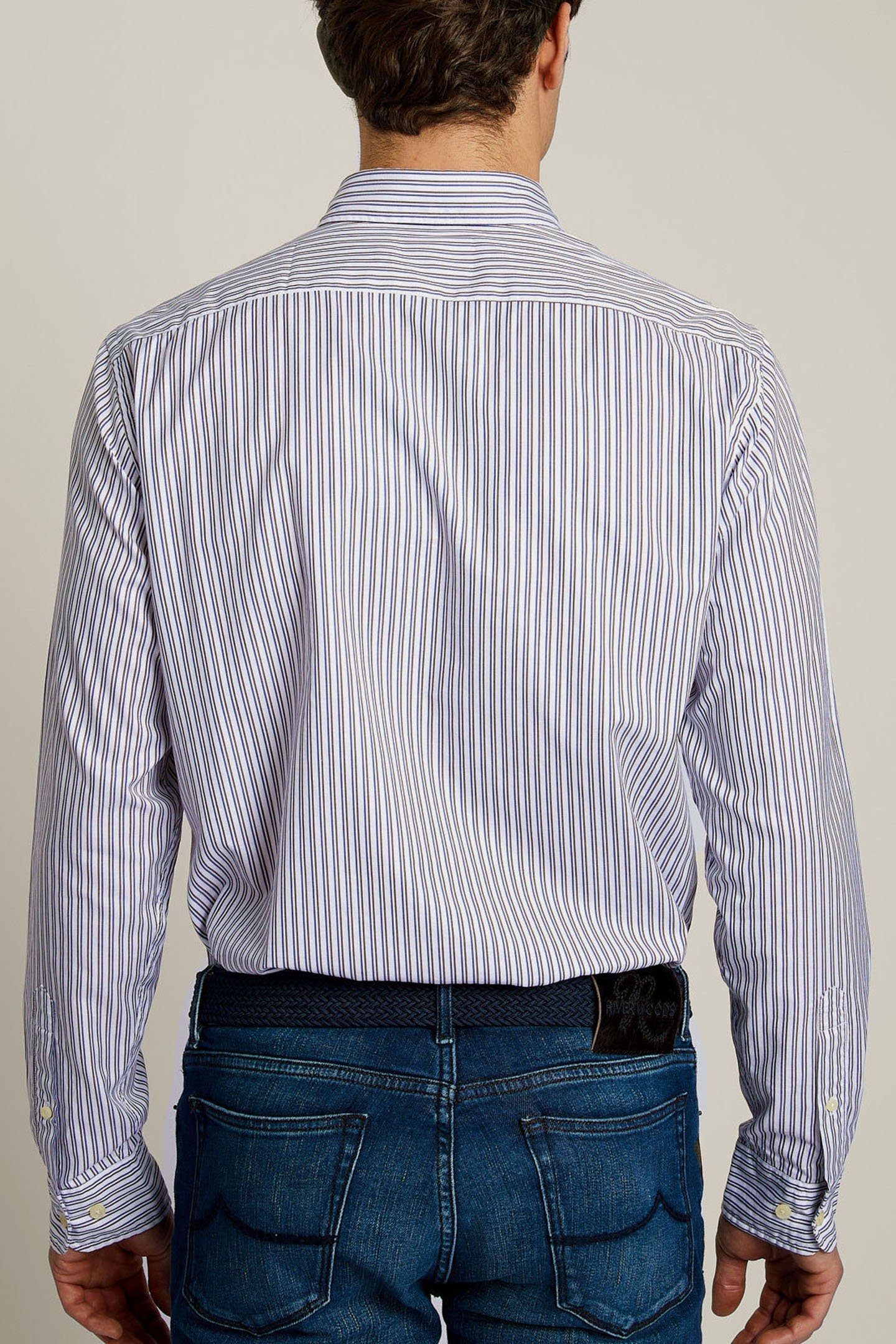 CUSTOM FIT STRIPED SHIRT WITH POCKET MULTI 2