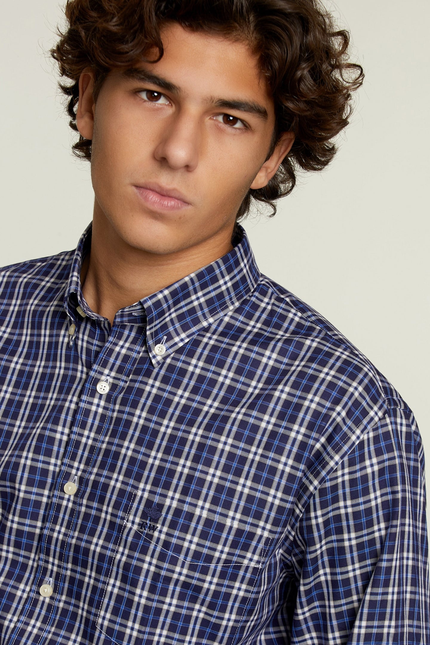 CUSTOM FIT CHECKED SHIRT BLUE/WHITE 4