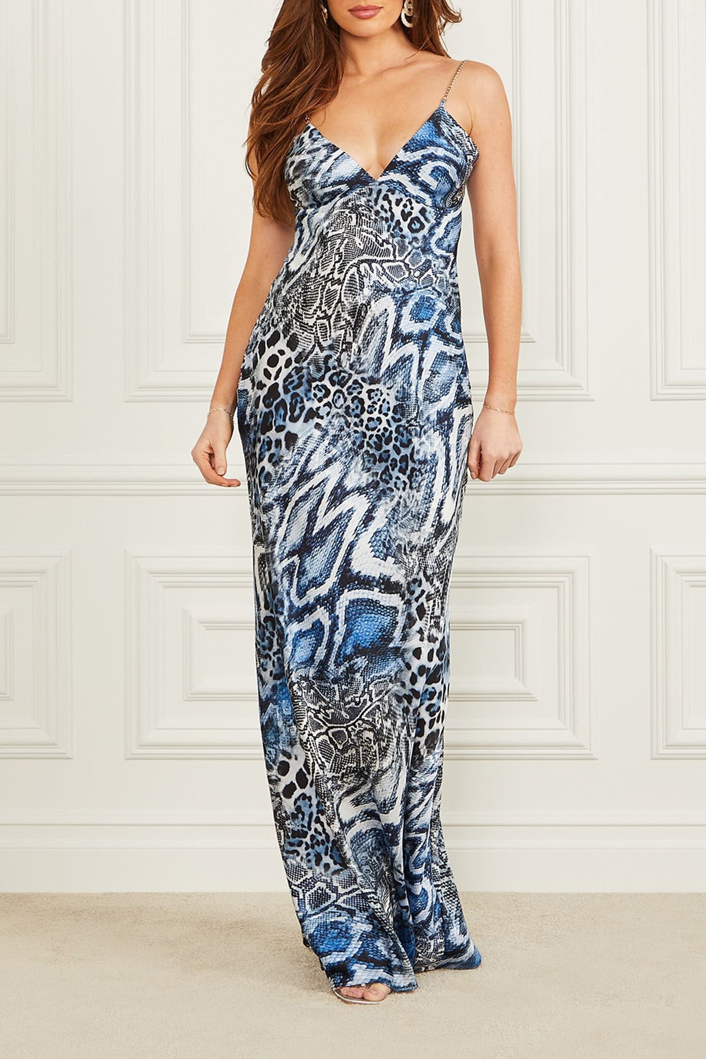 DEBORA LONG DRESS MIDNIGHT SNAKE 4