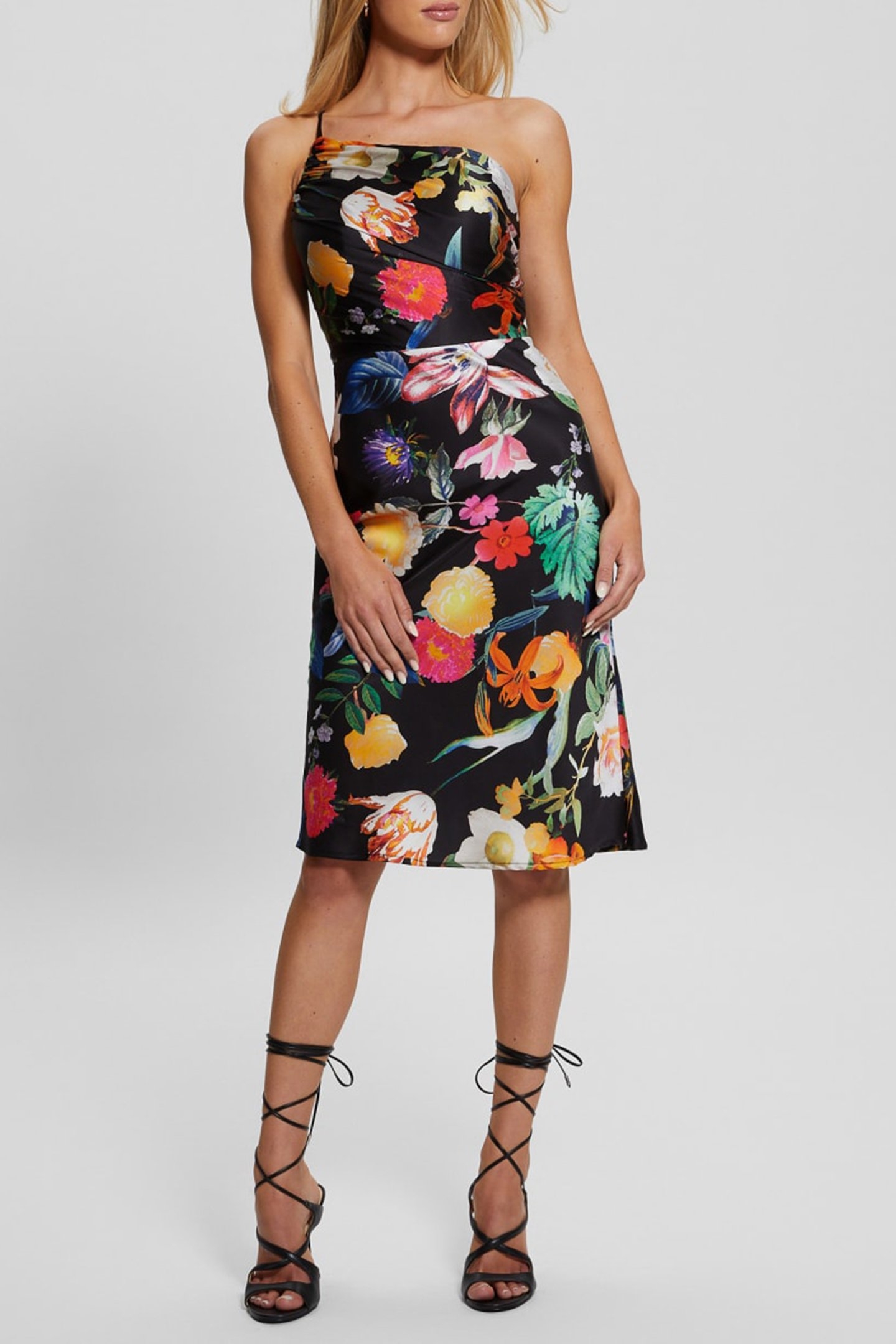 GUESS ECO ONE SHOULDER CINDY D GARDEN GLOW PRINT 3