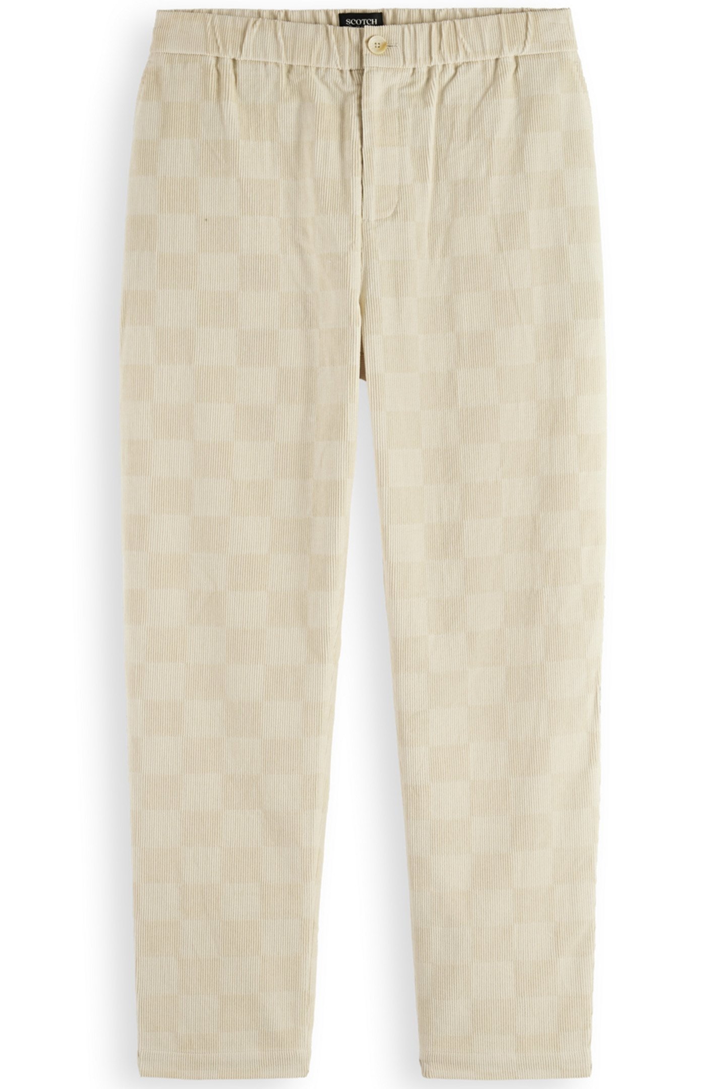 FAVE - CHECK-PATTERNED CORDUROY JOGGER PARCHMENT 4