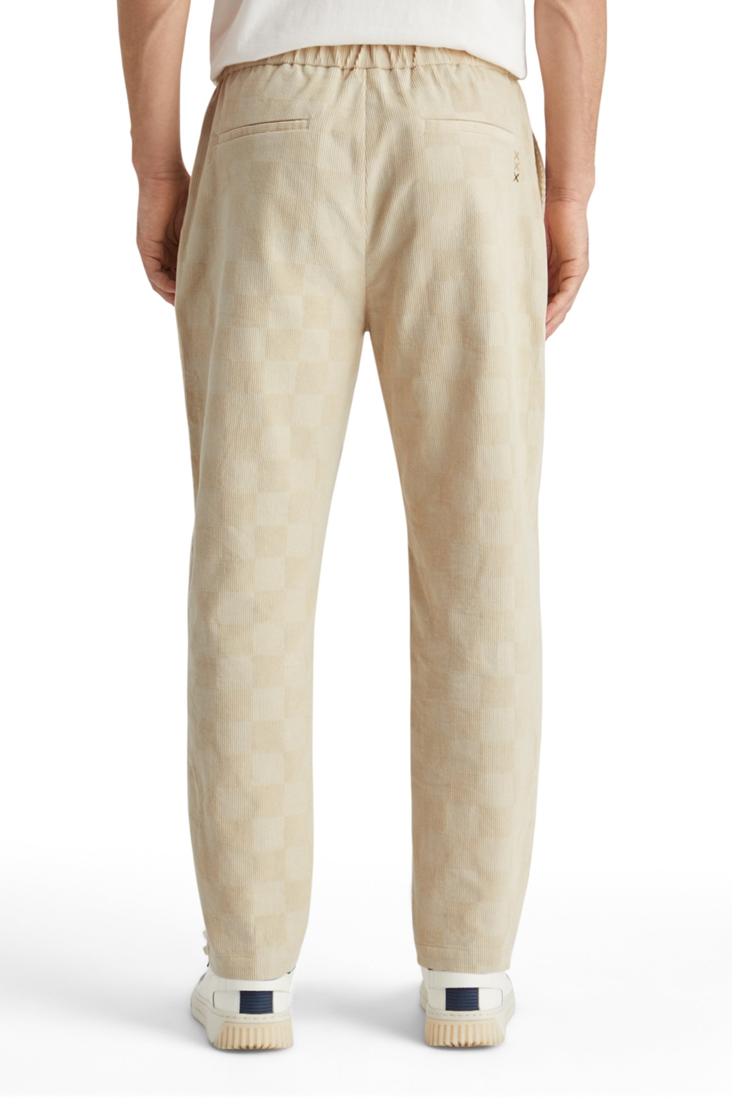 FAVE - CHECK-PATTERNED CORDUROY JOGGER PARCHMENT 2
