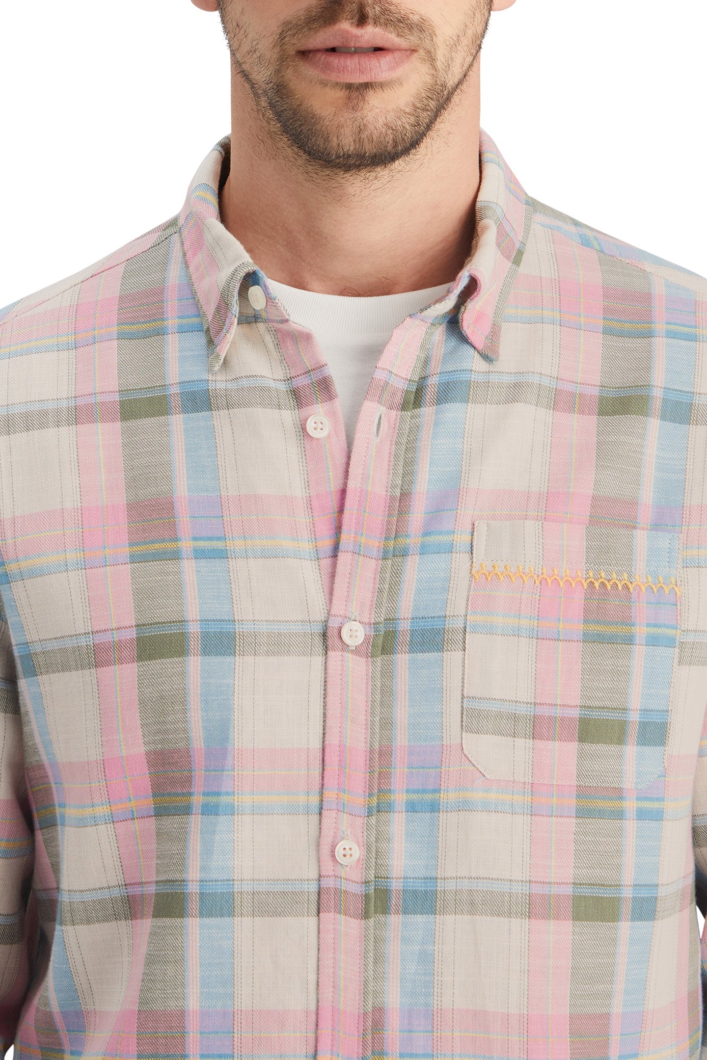 YARN DYE CHECK ROLL UP SHIRT GREEN CHECK 8