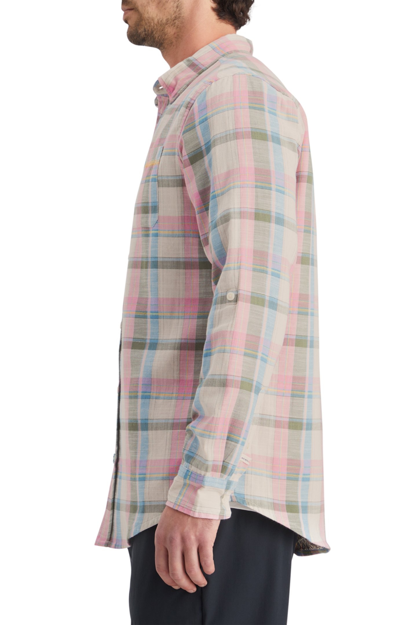 YARN DYE CHECK ROLL UP SHIRT GREEN CHECK 7