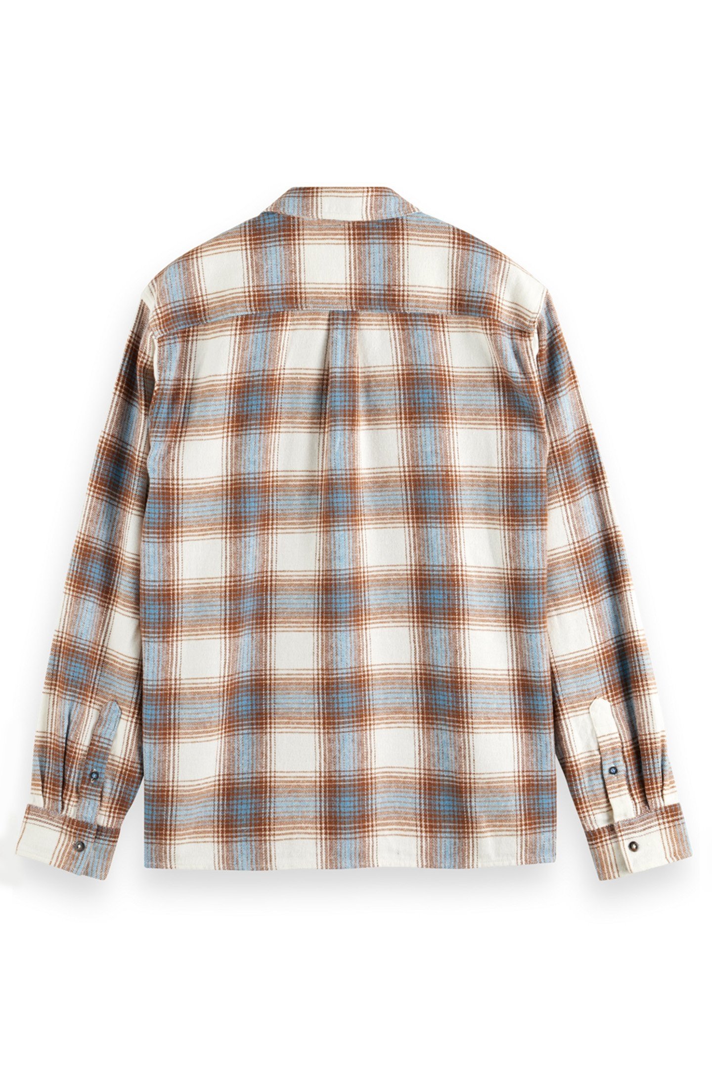YARN DYE FLANNEL CHECK SHIRT SAND BLUE CHECK 5