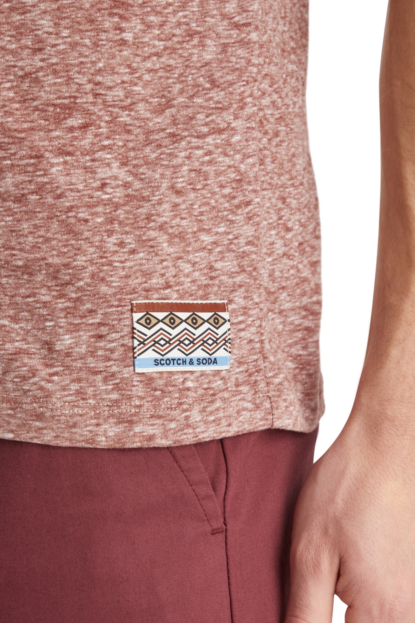 REGULAR FIT MELANGE T-SHIRT WINE 8