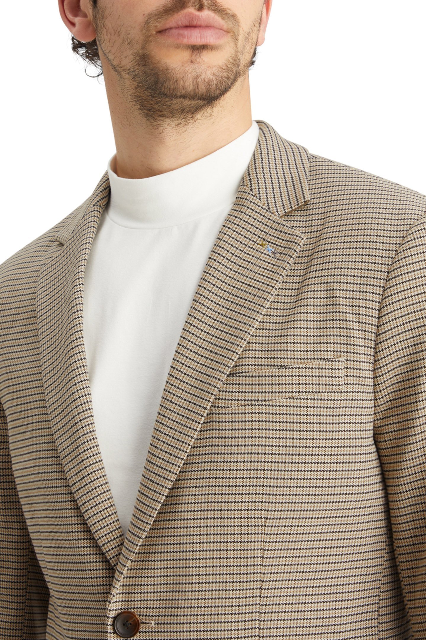 SINGLE BREASTED YARN-DYED BLAZER ANTRA OFFWHITE MINI CHECK 7