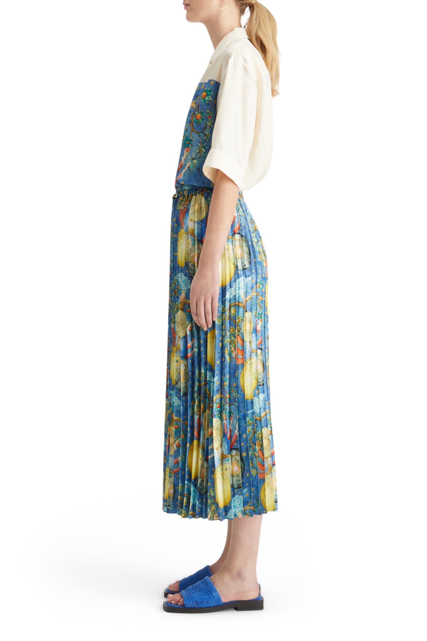 PLEATED PRINTED SKIRT EMBASSY TREE AOP 5