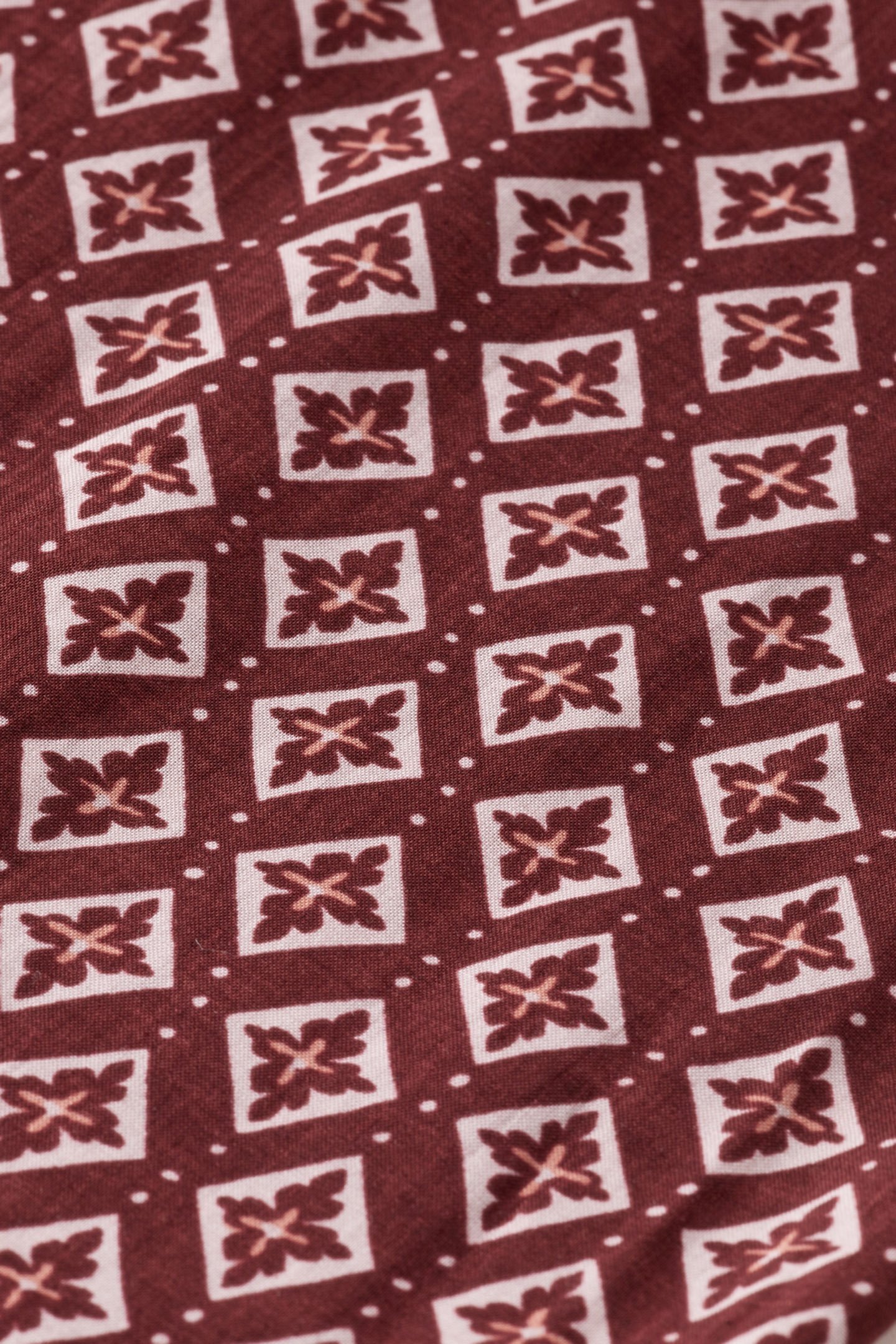 MAXI DRESS WITH SMOCK GEO FLOWER BORDEAUX 8