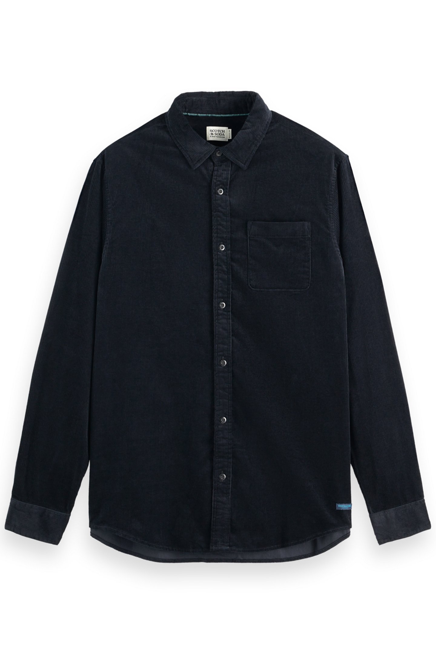 SOLID CORDUROY SHIRT BLACK 4