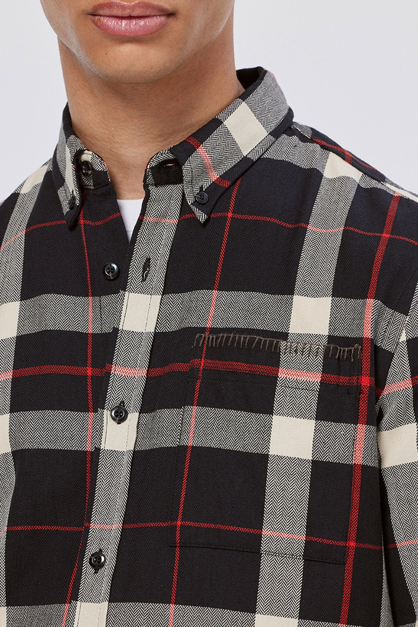 HERRINGBONE CHECK SHIRT BLACK CHECK 6