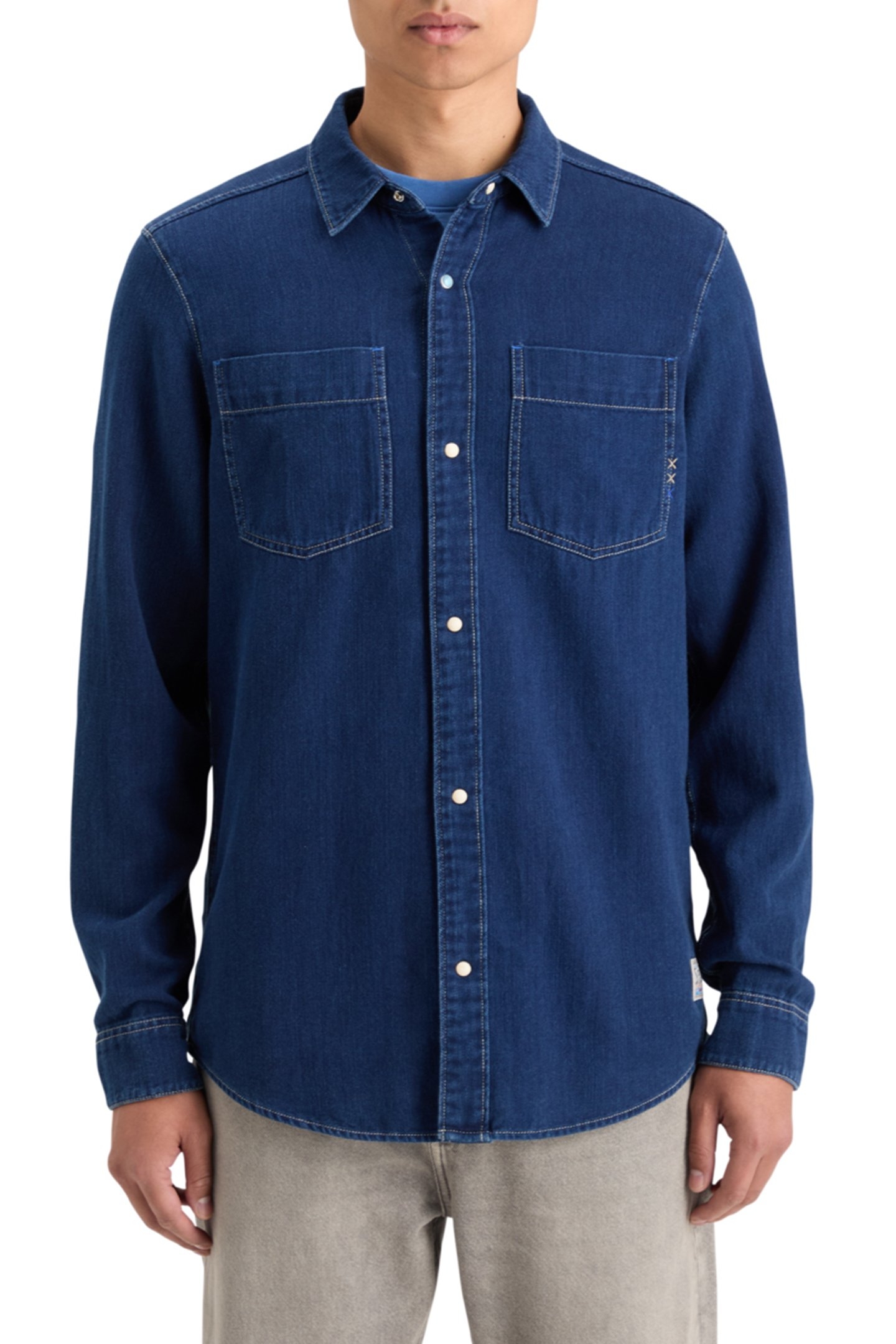 REGULAR FIT PREMIUM INDIGO TWILL WASHED SHIRT INDIGO 1