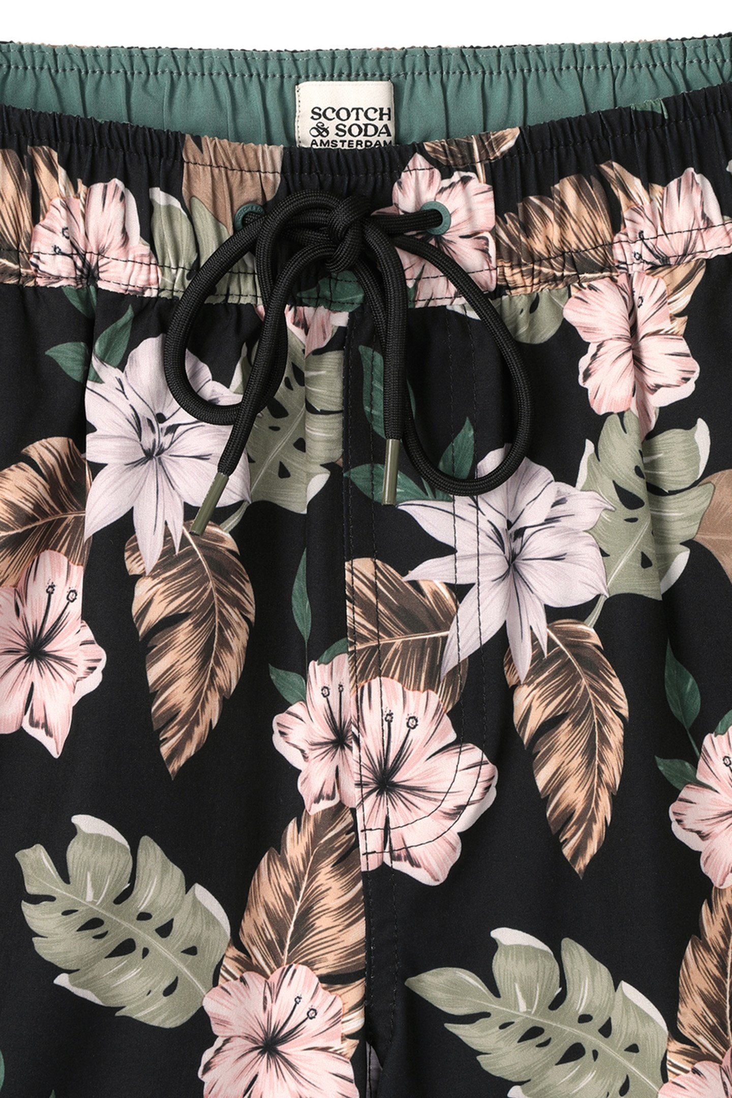 NOSTALGIA FLORAL SWIM TRUNK BLACK GREY 4