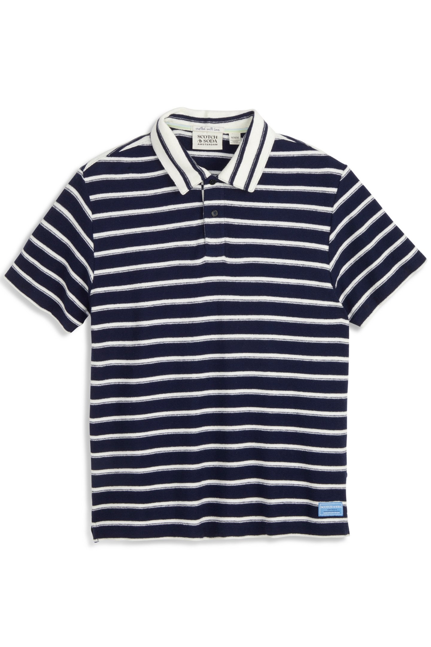 TEXTURED STRIPE BLOCKED SS POLO ASPHALT 1