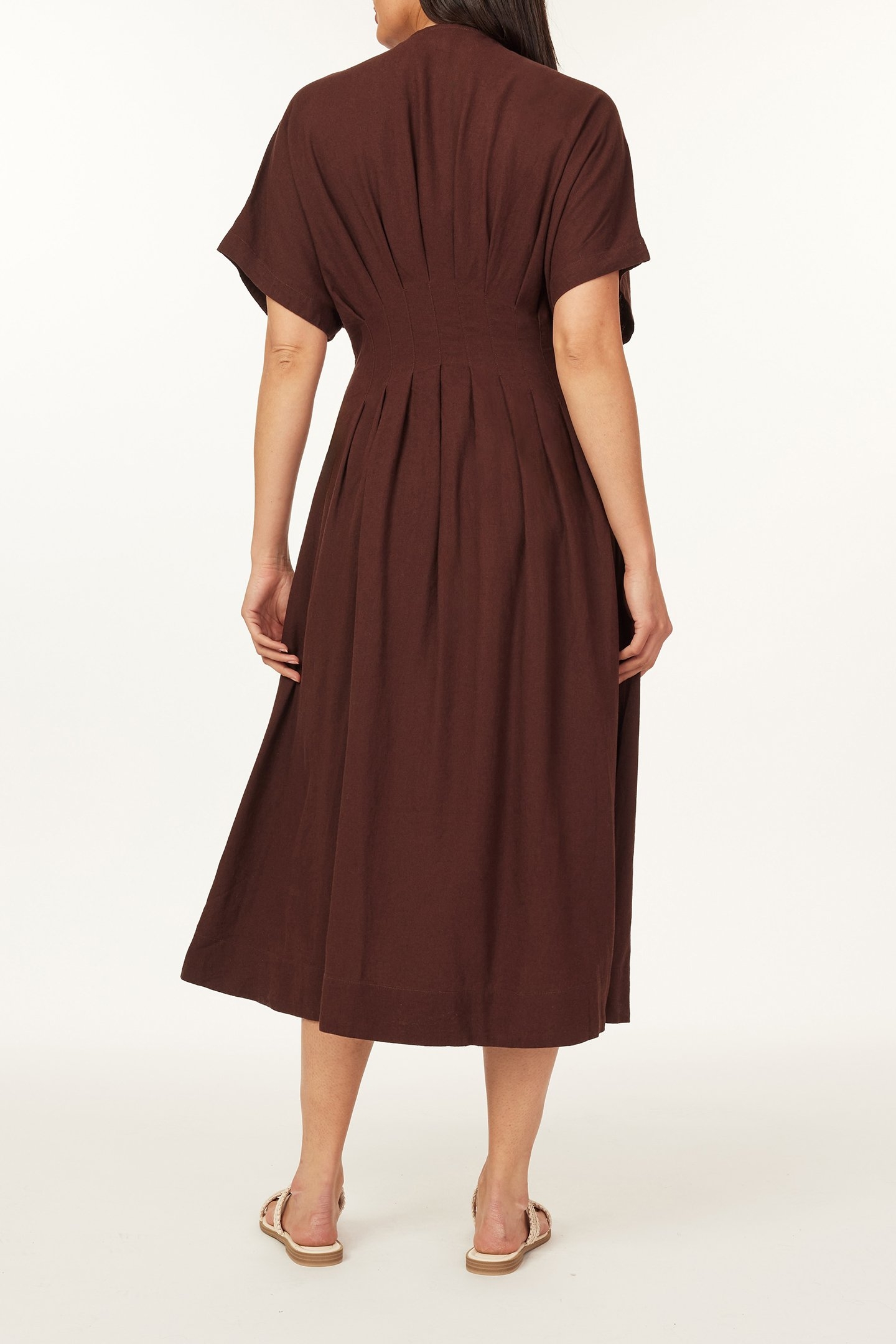 MULTI PLEATED DOLMAN DRESS PUCE 2