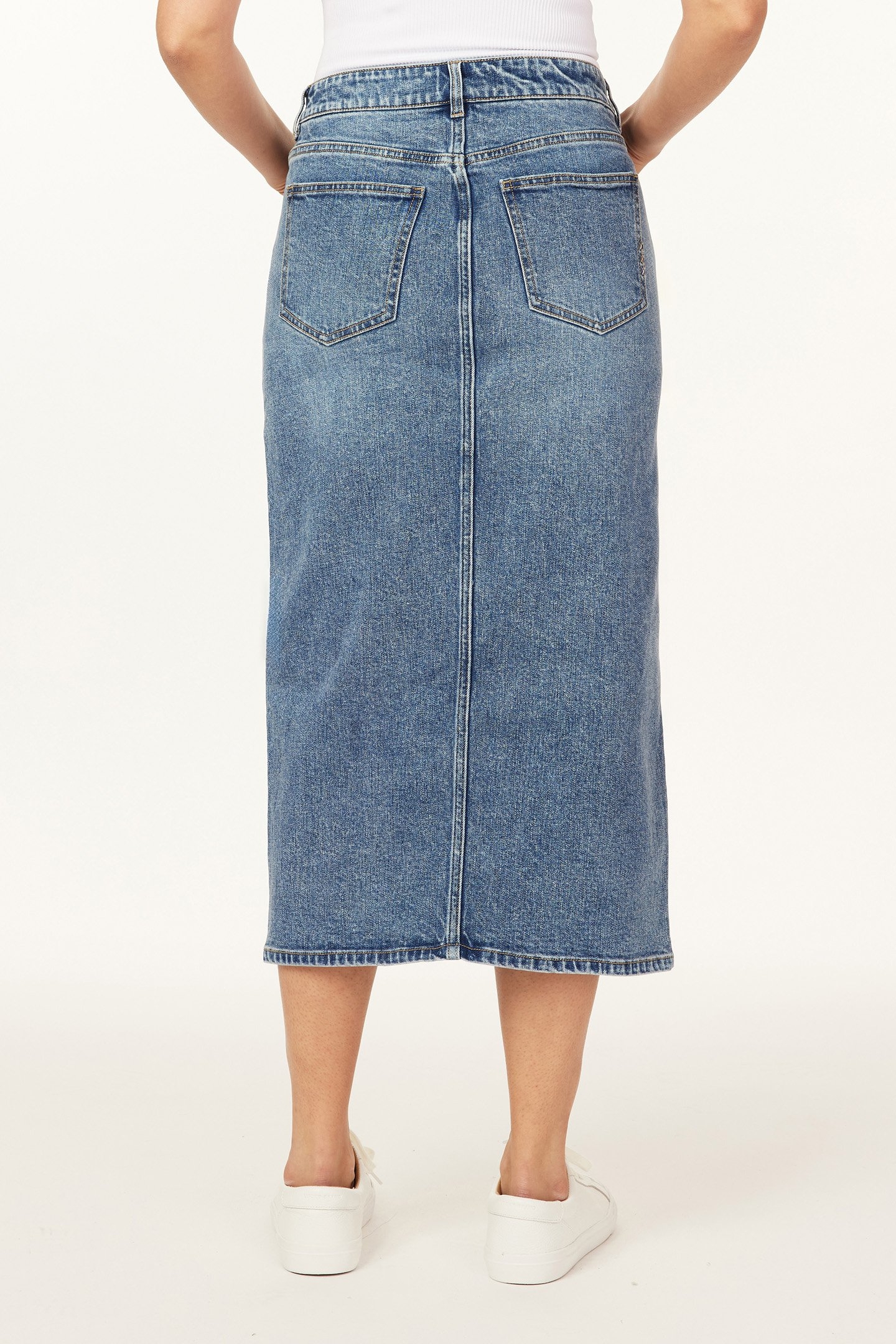 DENIM MIDI SKIRT BEVERLY HILLS 2