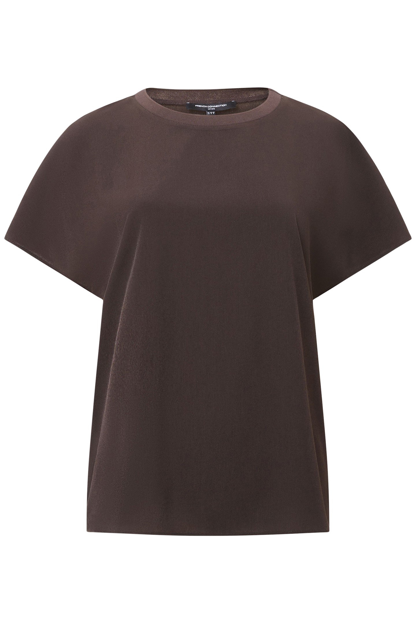 CREPE LIGHT CREW NECK TOP CHOCOLATE GANACHE 4