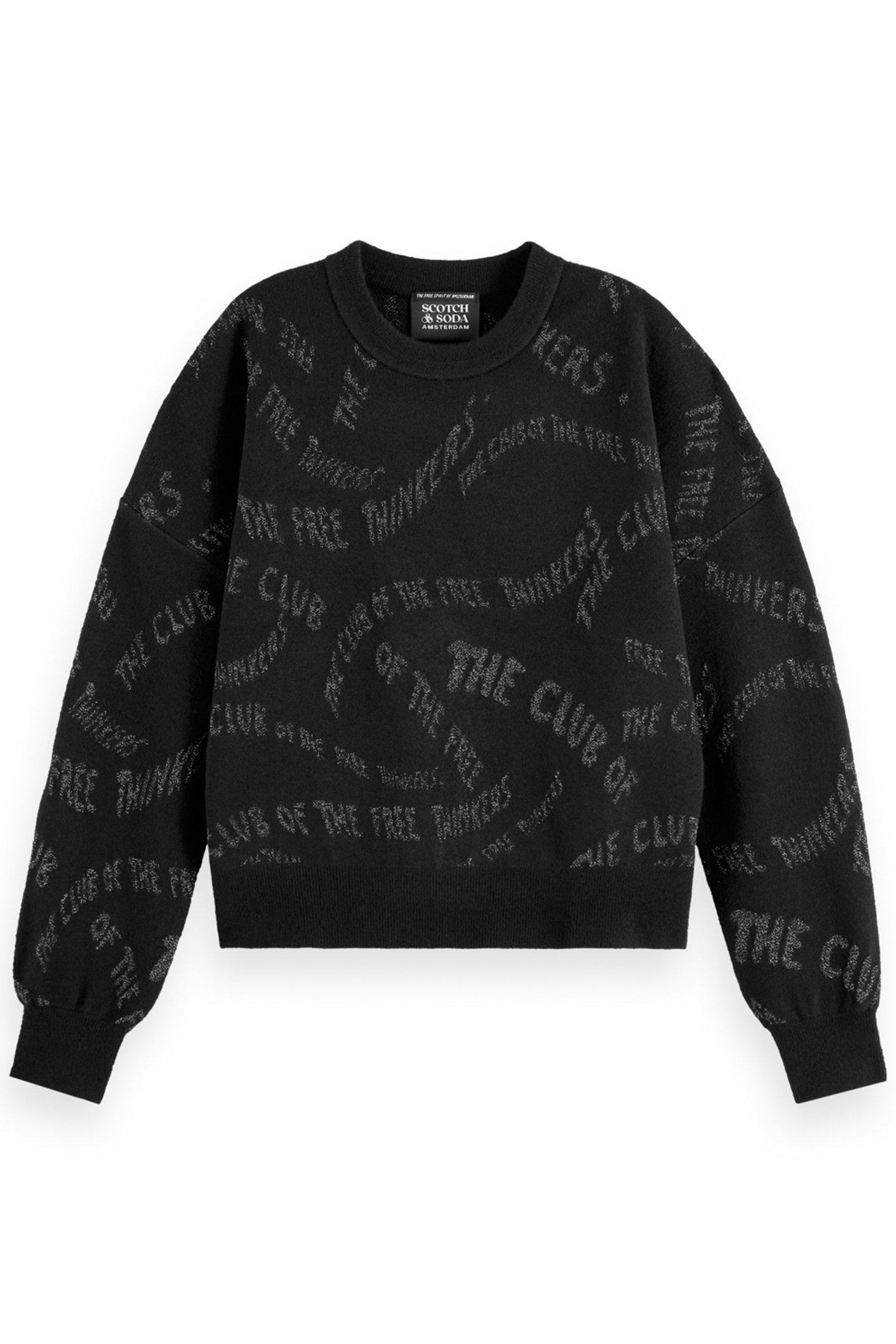 JACQUARD RELAXED PULLOVER EVENING BLACK 1