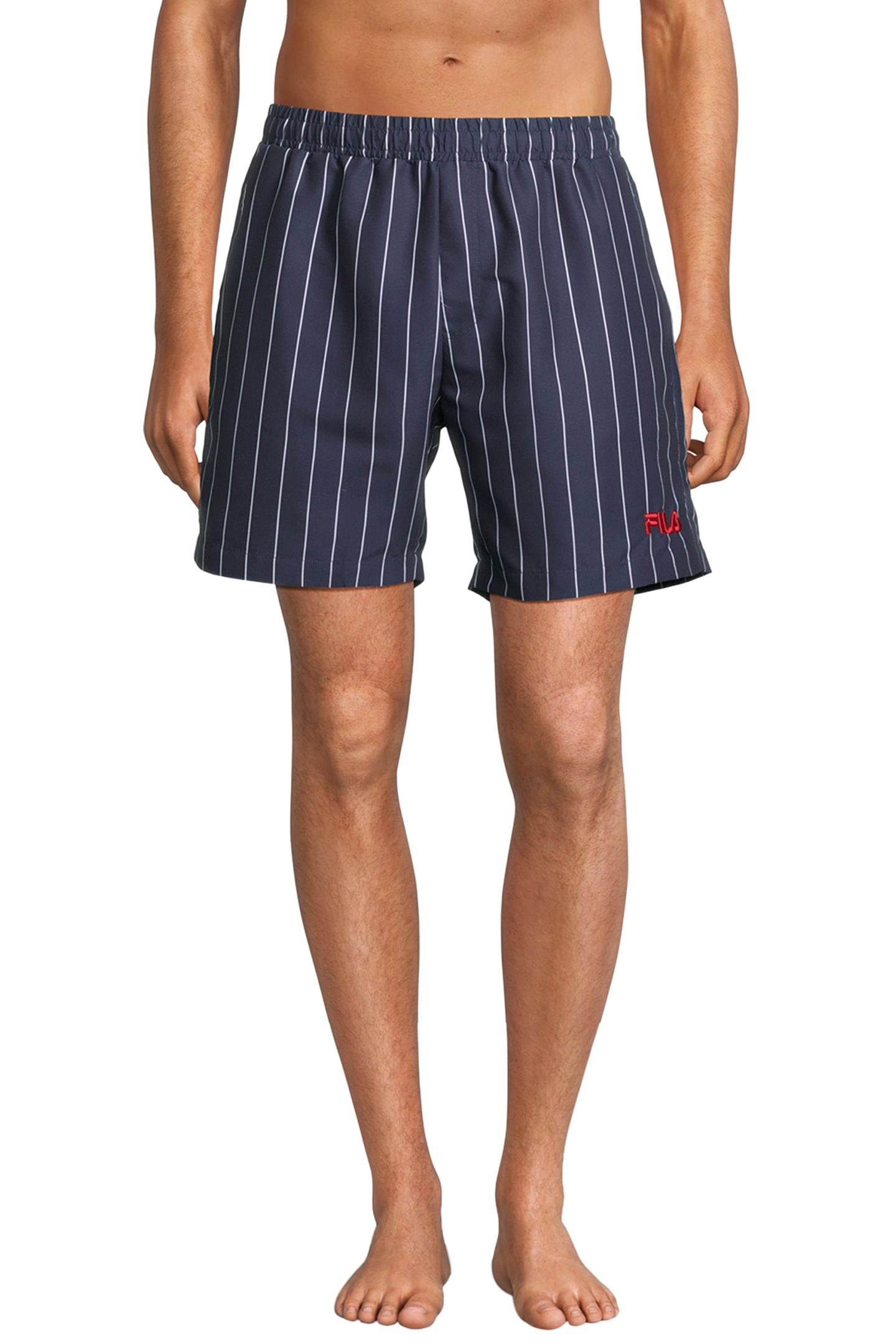 SCOGLITTI AOP BEACH SHORTS BLACK IRIS/BRIGHT WHITE STRIPED 1