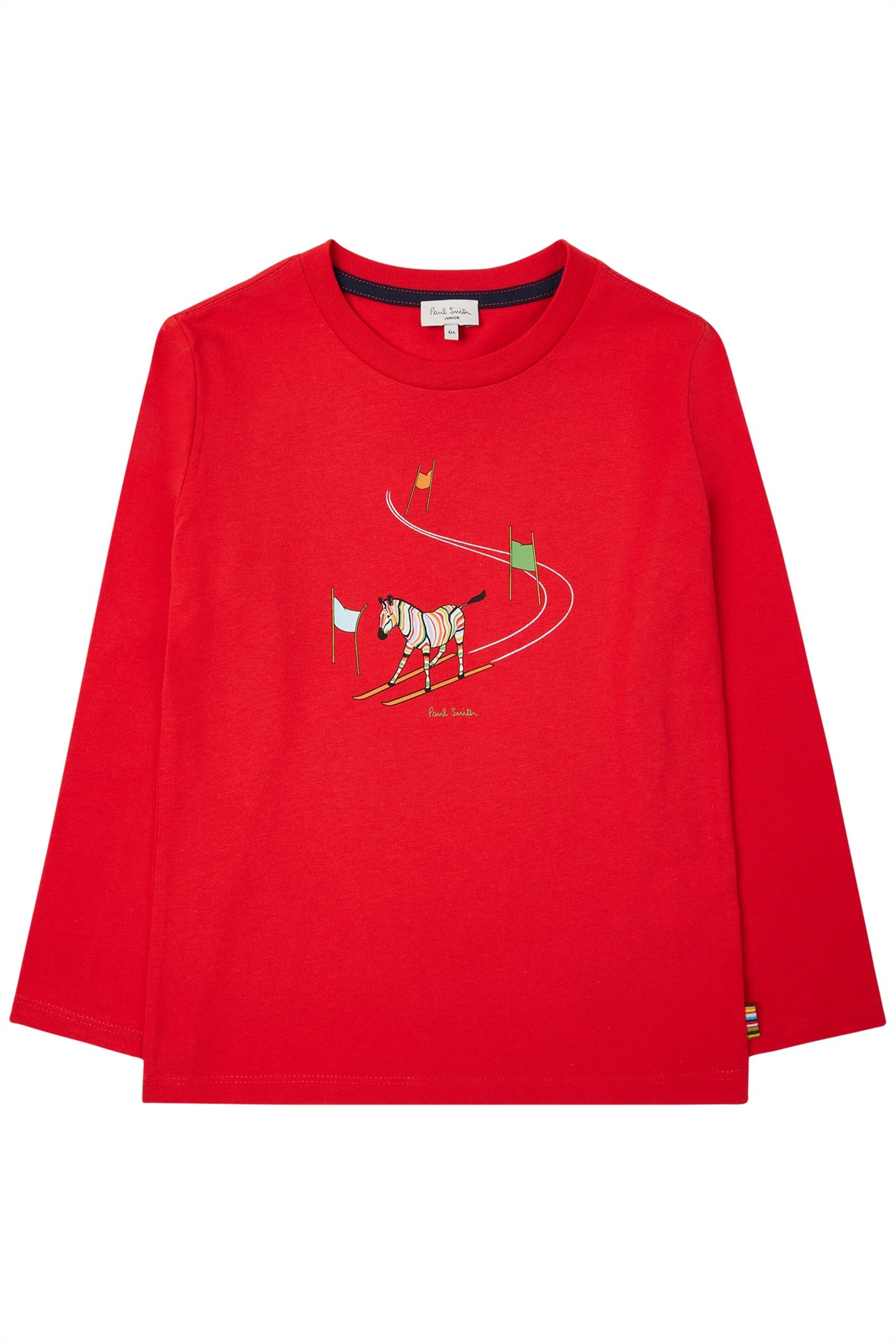DOUGA SKIING ZEBRA ORG. BOYS TSHIRT RED 1