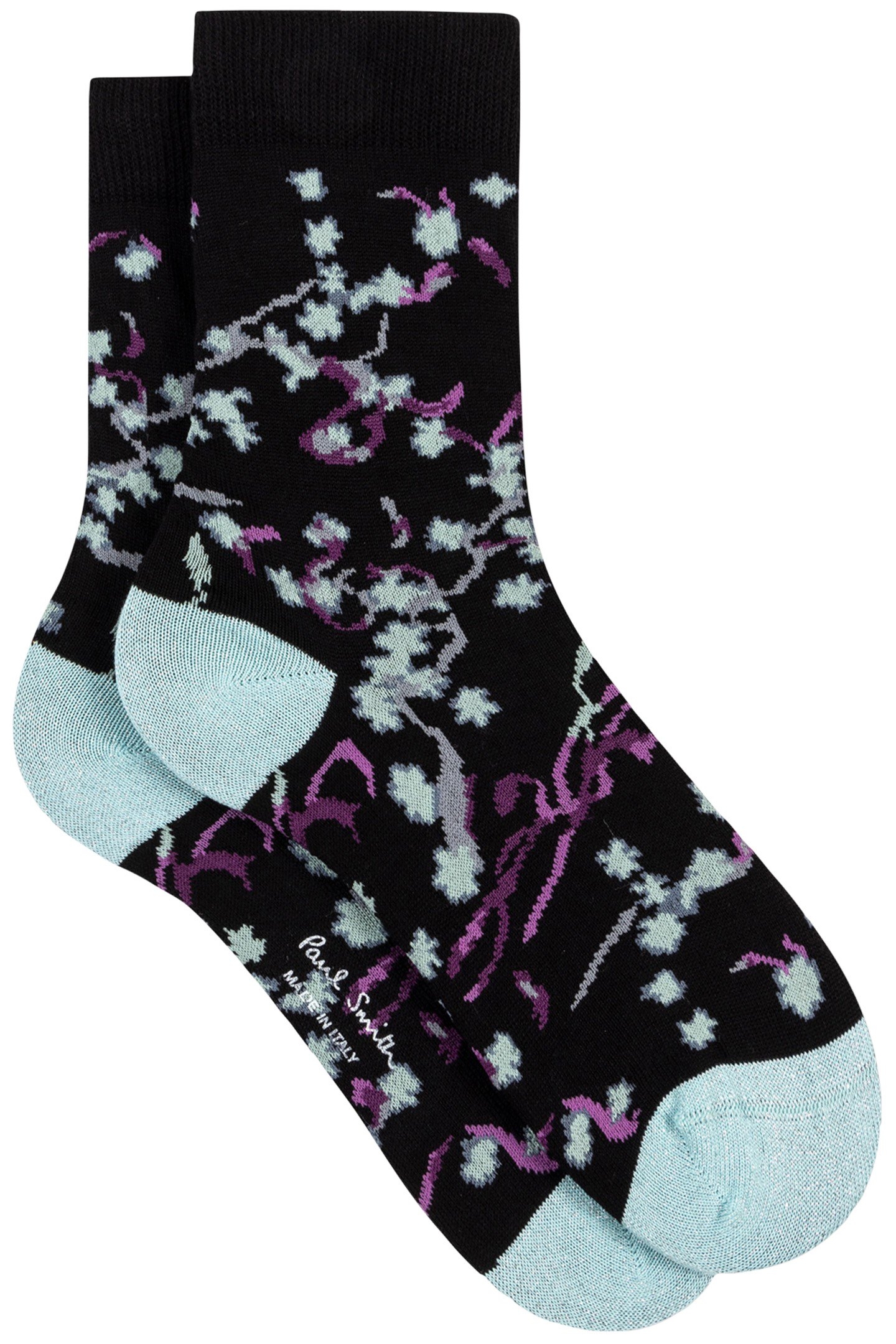 SOCK DEENA FLORAL BLACK 1