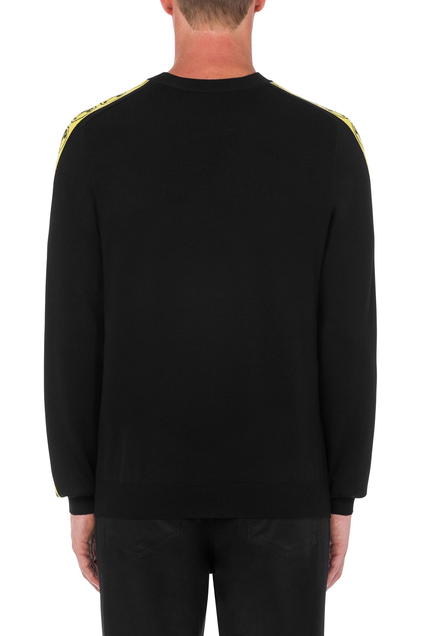 DOUBLE QUESTION MARK WOOL SWEATER BLACK 2