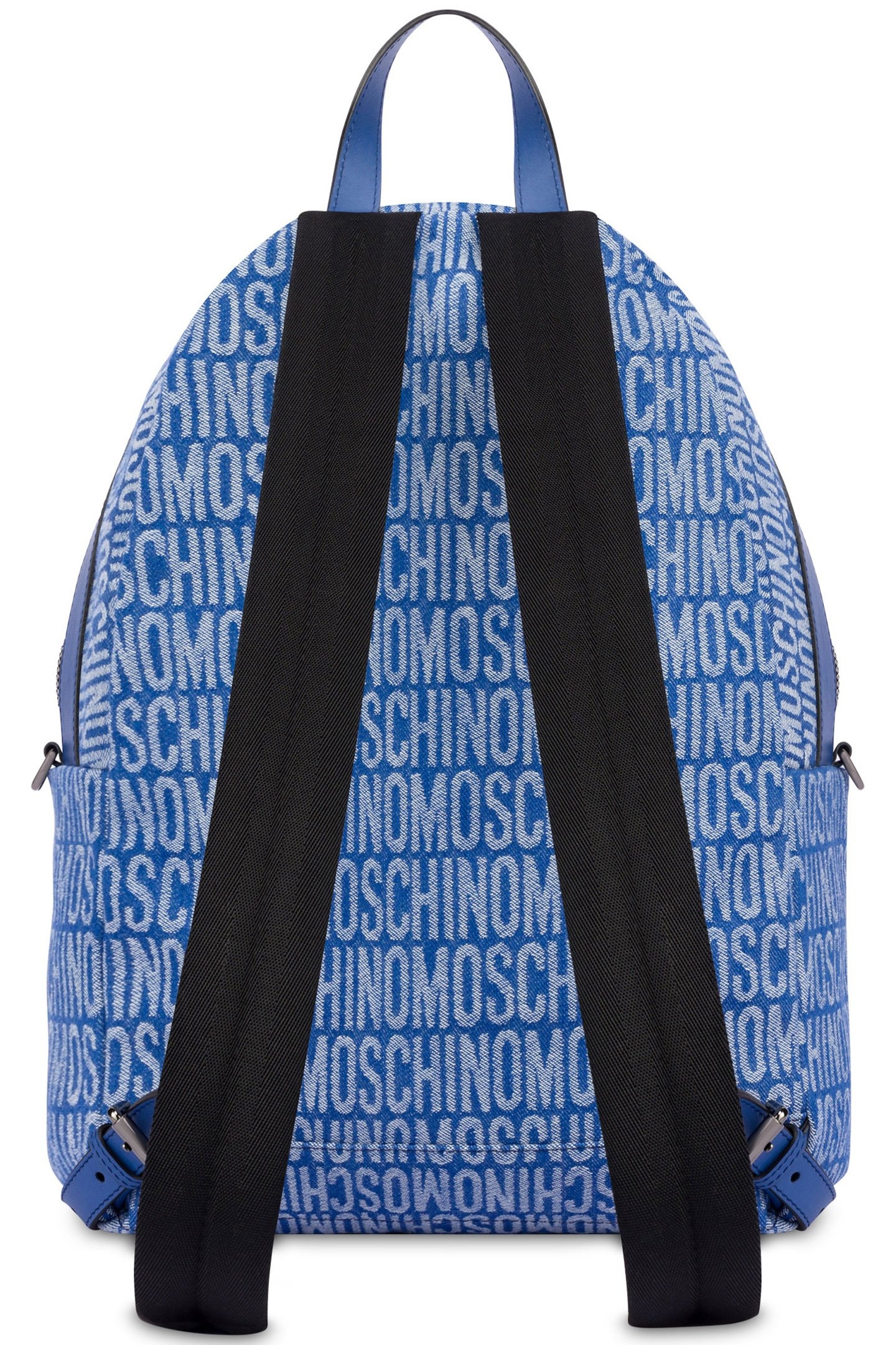 ALLOVER LOGO JACQUARD DENIM BACKPACK BLUE 2