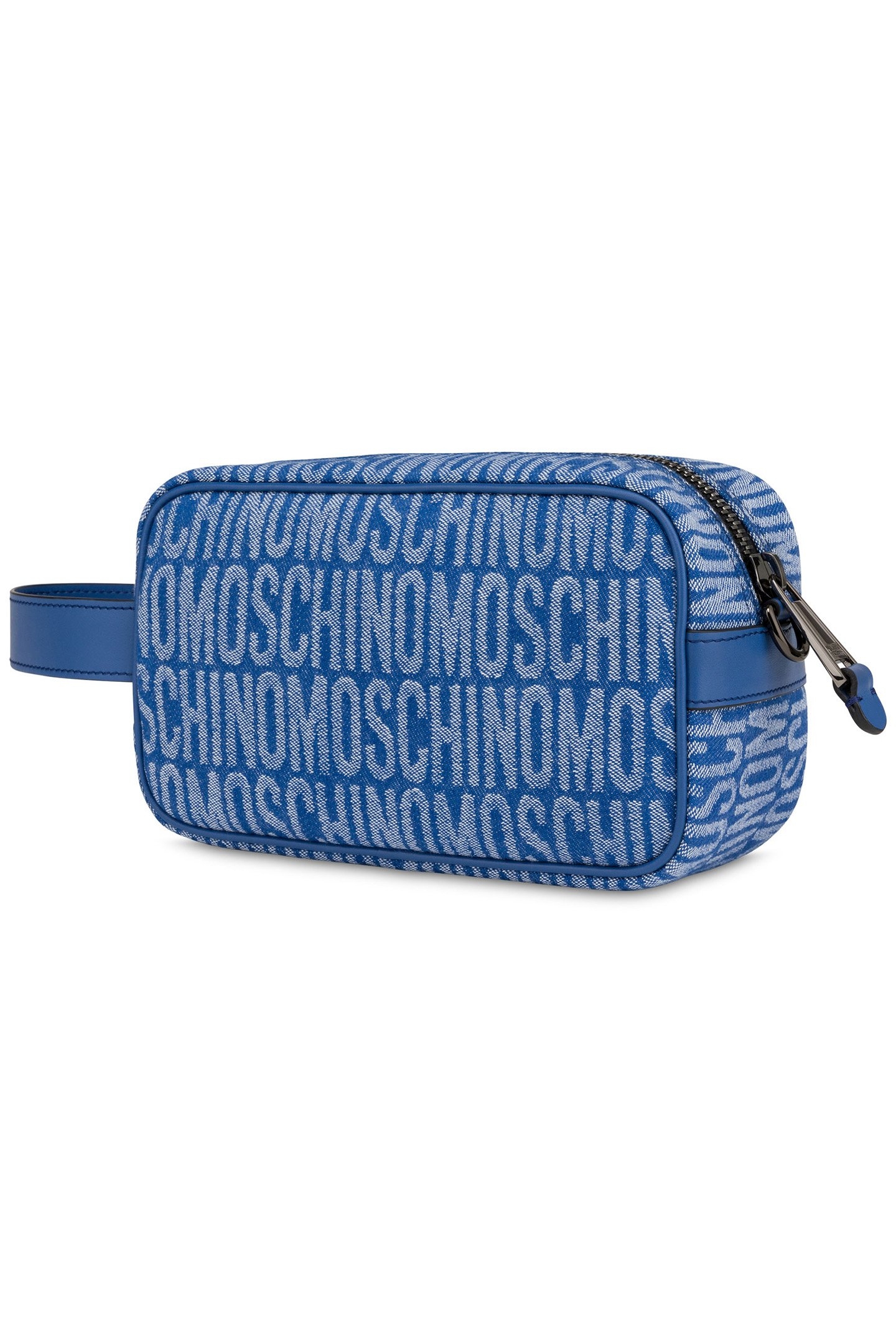 BEAUTY CASE IN ALLOVER LOGO JACQUARD DENIM BLUE 2