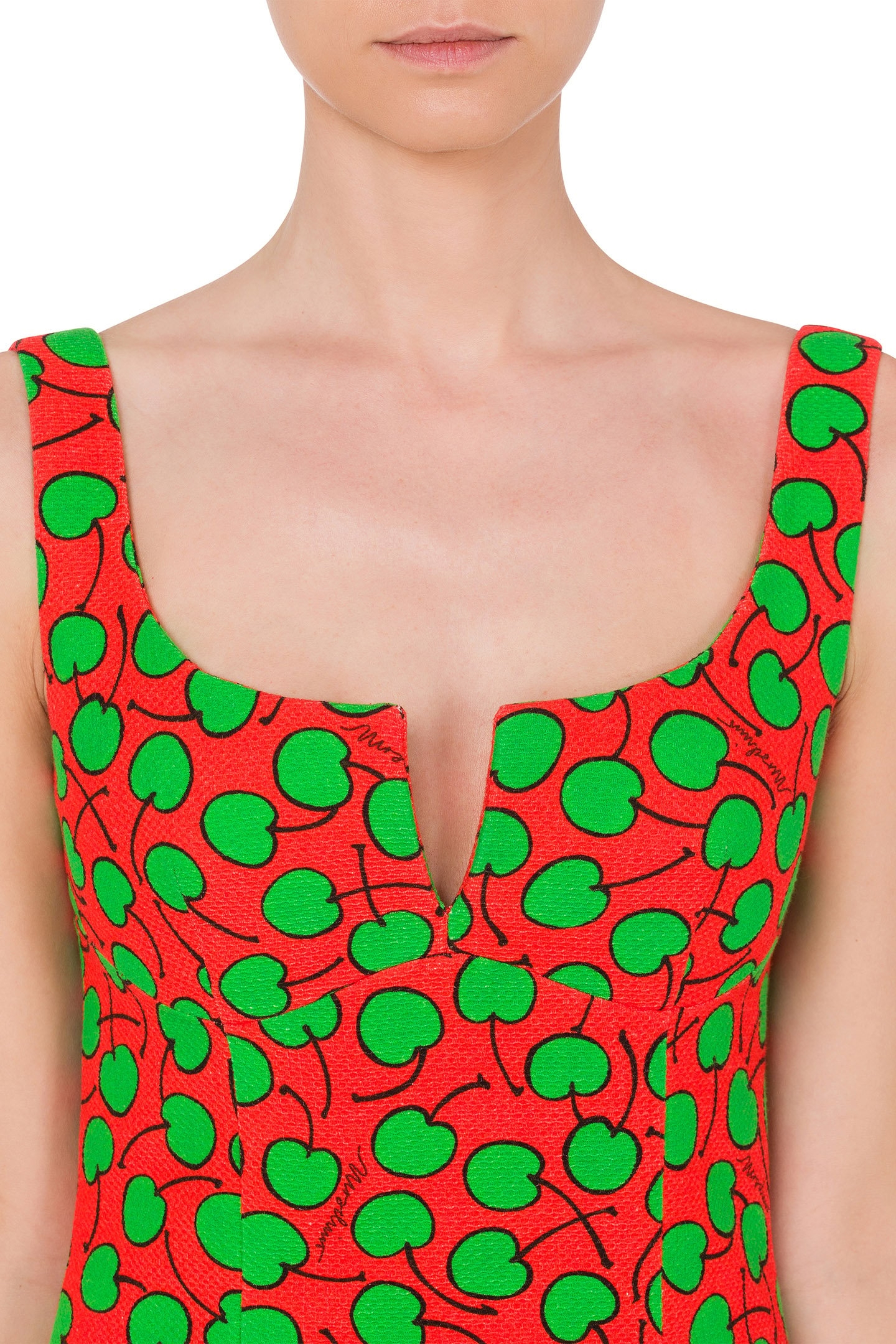 ALLOVER CHERRY PIQUÉ DRESS RED 4