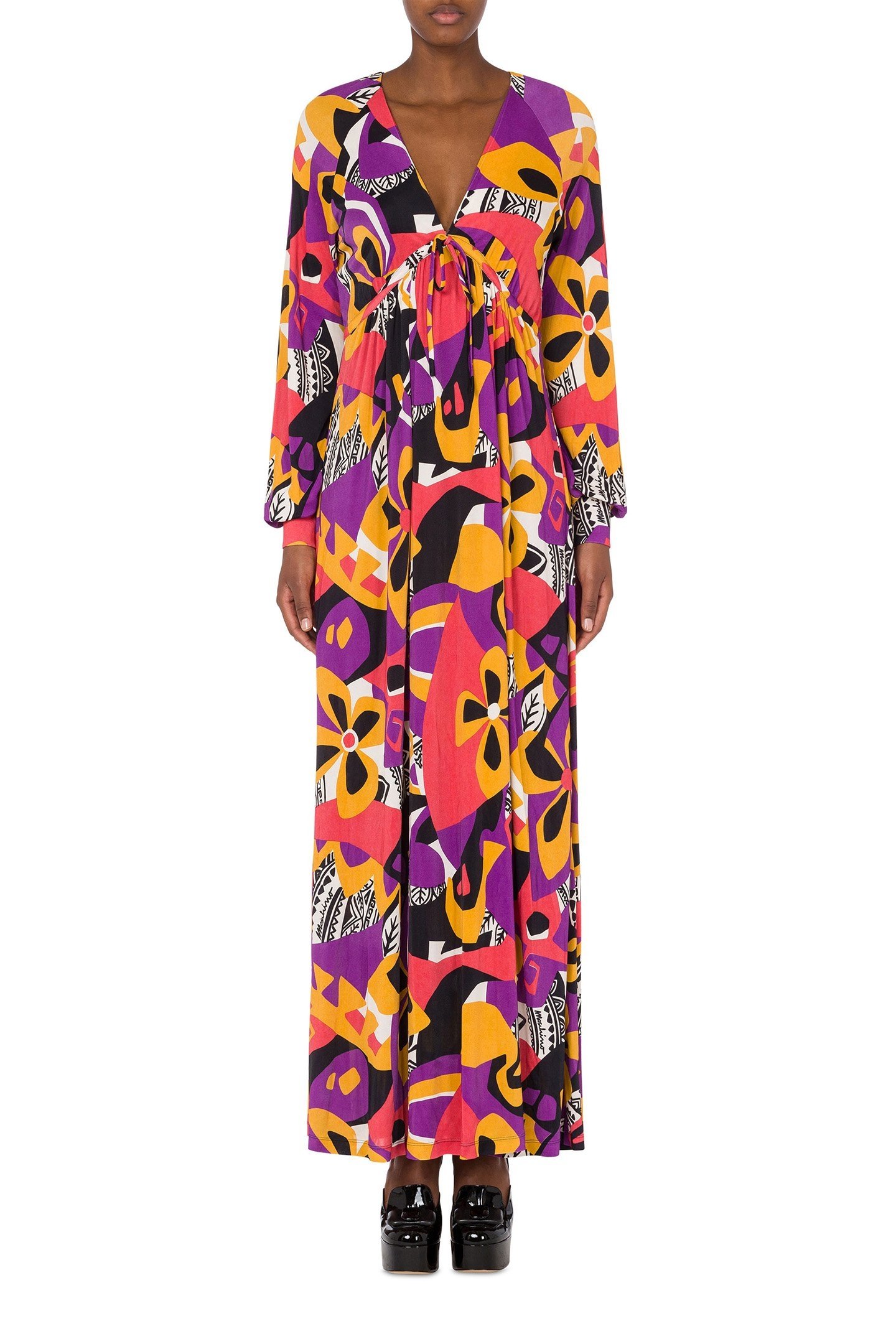 GEOMETRIC PRINT JERSEY DRESS MULTICOLOUR 1