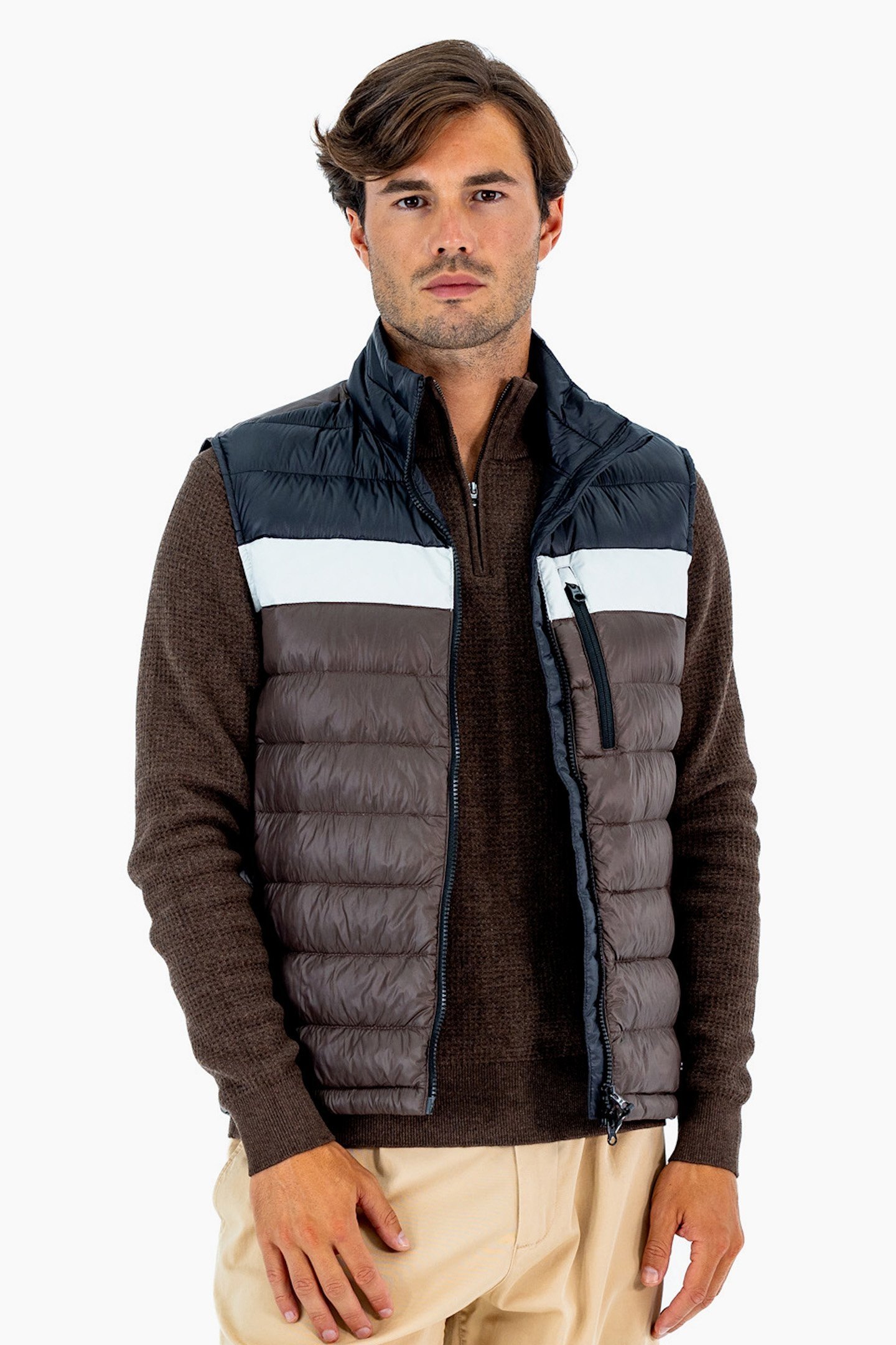 PORTLAND VEST STRIPE CHOCOLATE 1