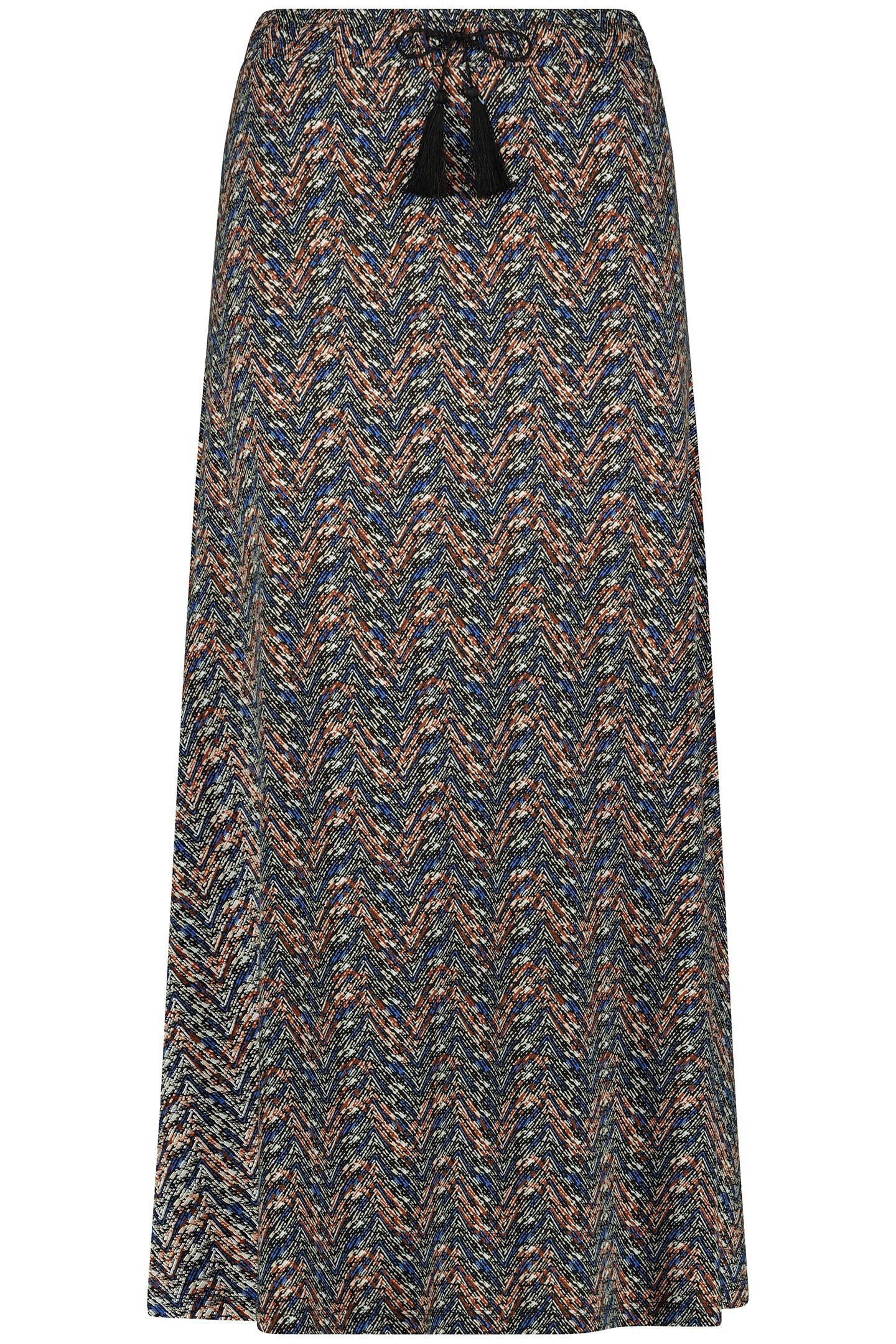 SKIRT MAXI CHEVRON STRIPE PRINT BLACKS 3