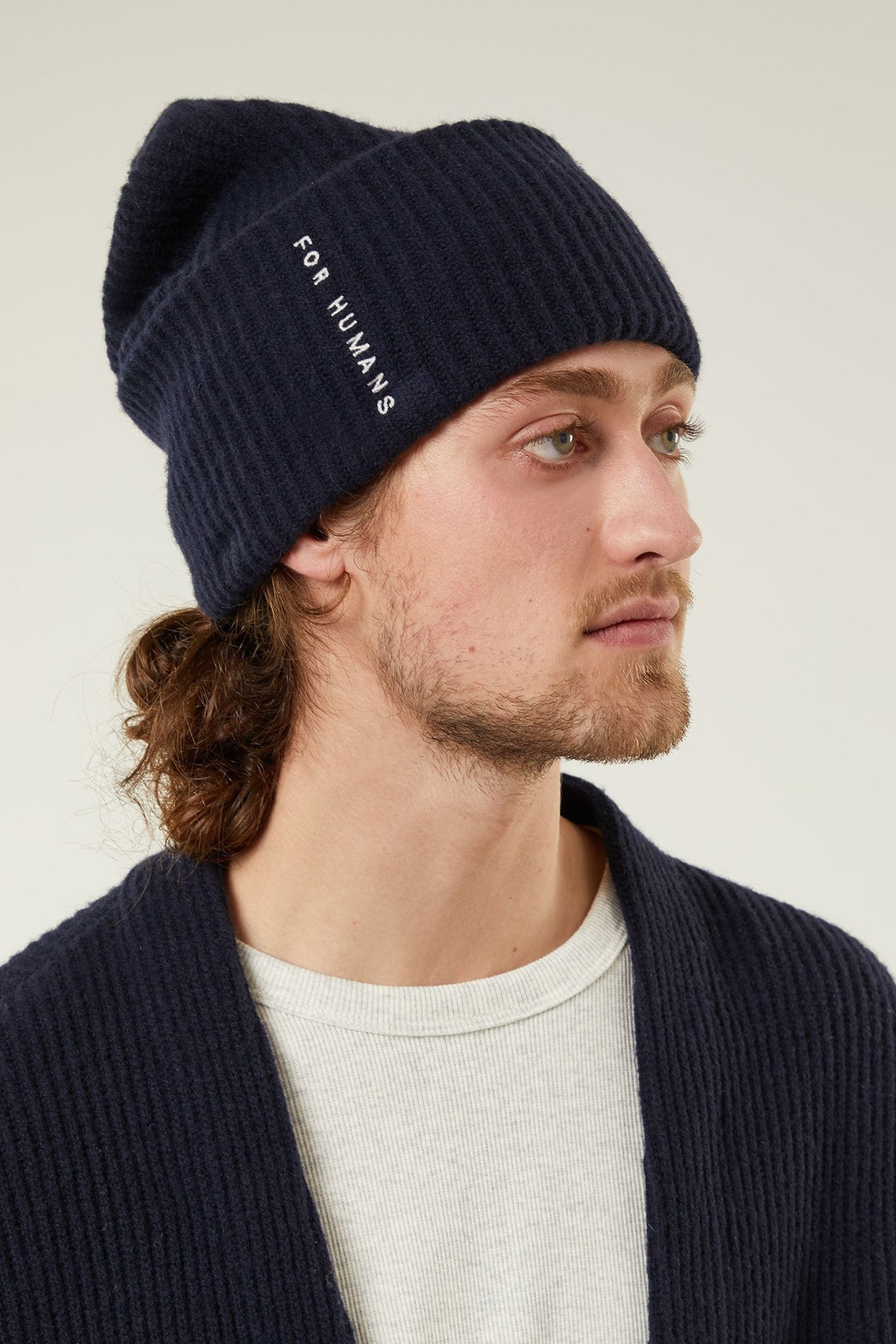 TATE WOOL BEANIE DARK BLUE 4