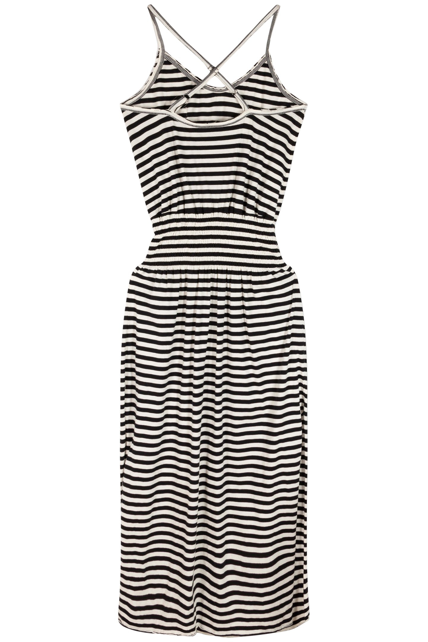 SMOCK DRESS STRIPE BLACK/ECRU 4