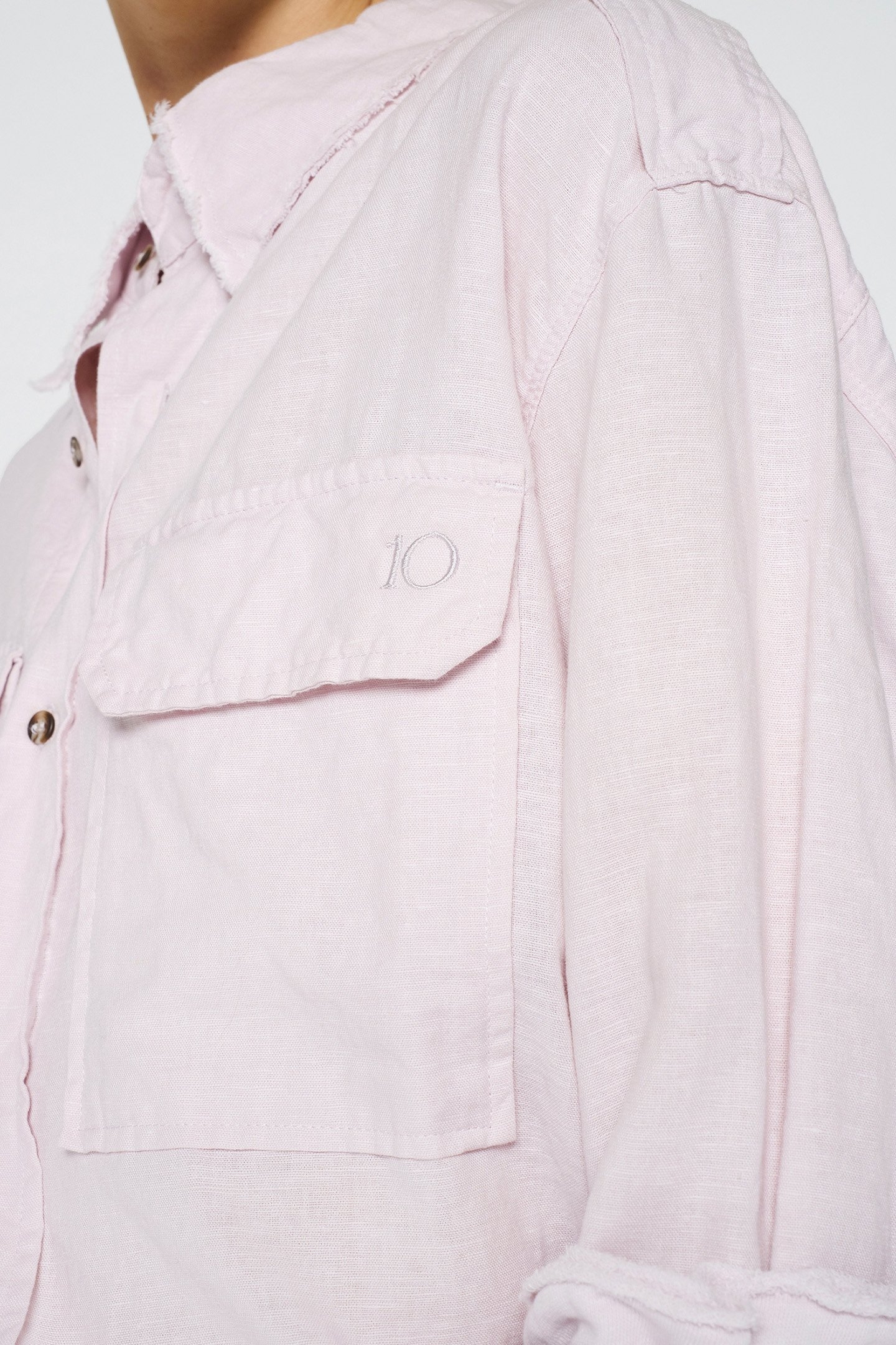 WASHED LINEN SHIRT PALE LILAC 6