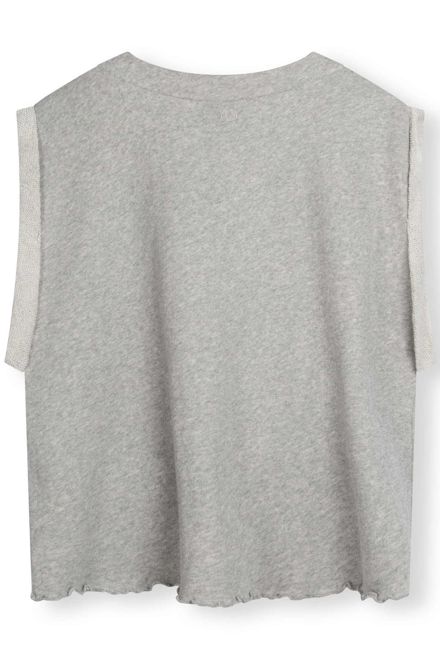 V-NECK TOP FLEECE LIGHT GREY MELEE 5