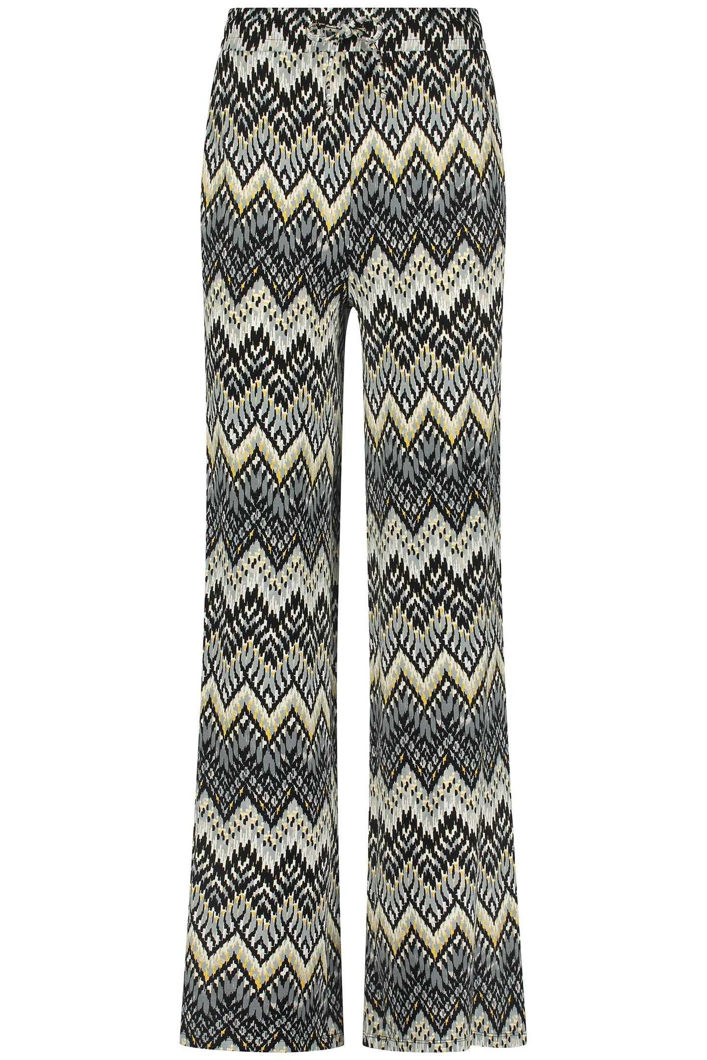 TROUSERS FLAME STITCH PRINT GREYS 1