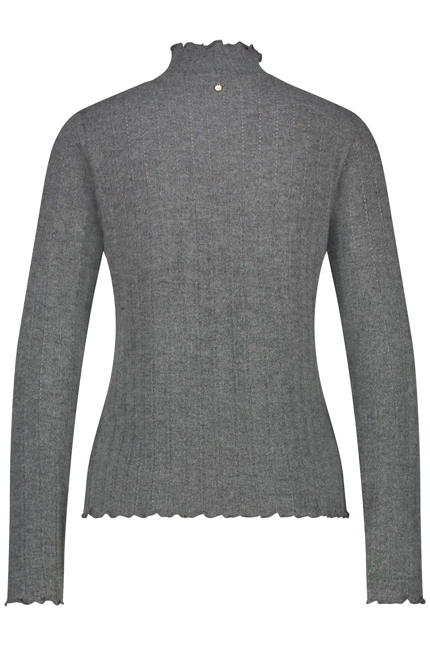 TOP FANCY MOCK NECK GREY MELANGE 2