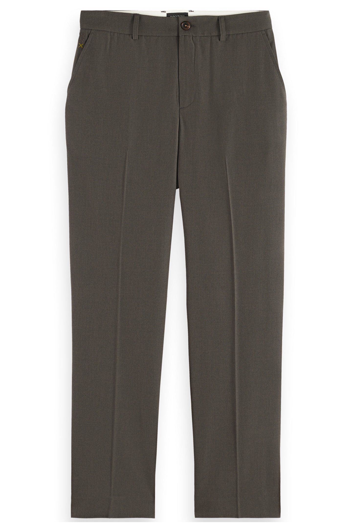 RELAXED STRAIGHT FIT WOOL-BLEND TWILL CHINO COFFEE MELANGE 1