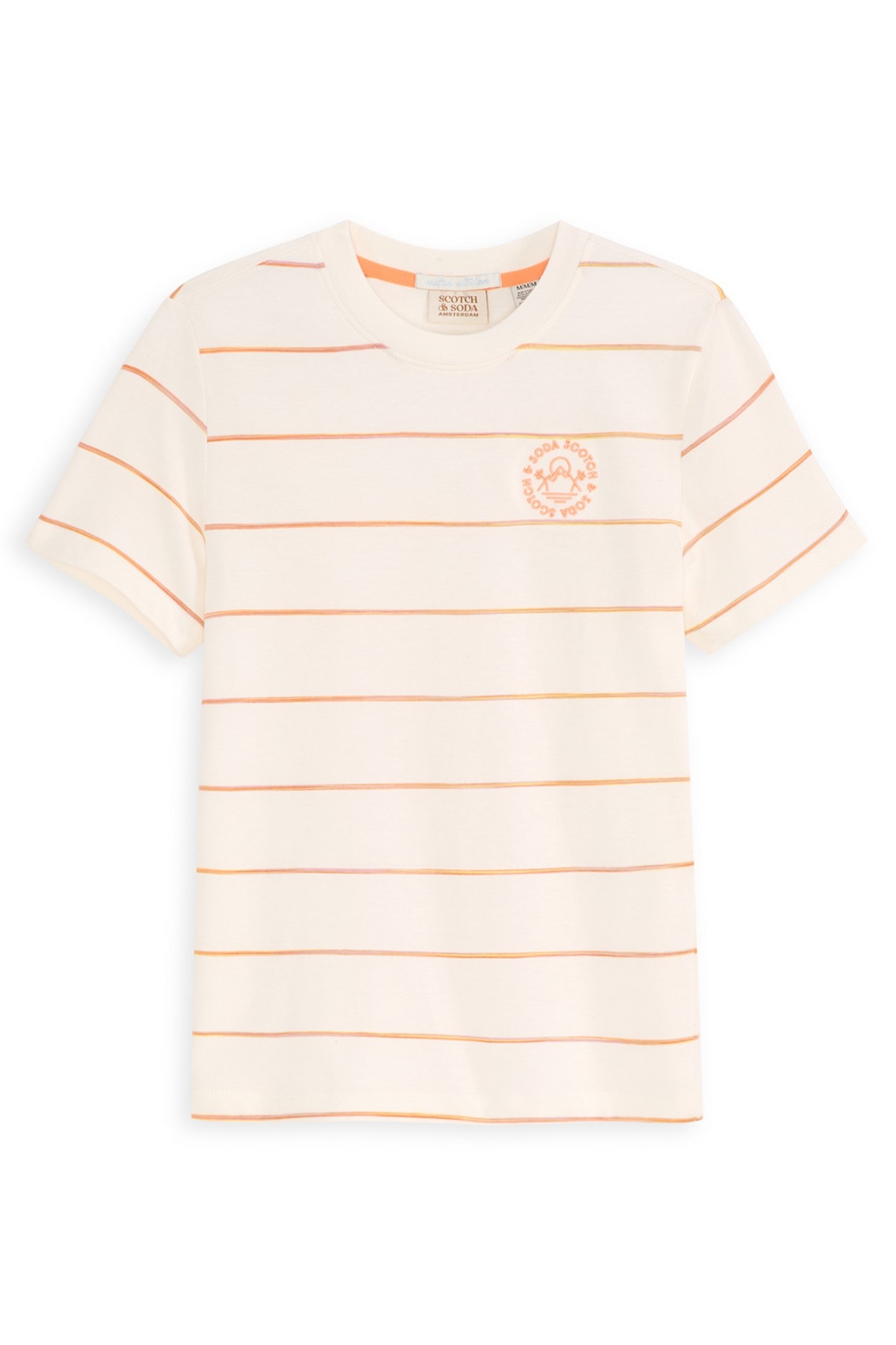 BOYS S&S SPACE DYED STRIPE FASHION TEE LIGHT BEIGE 1