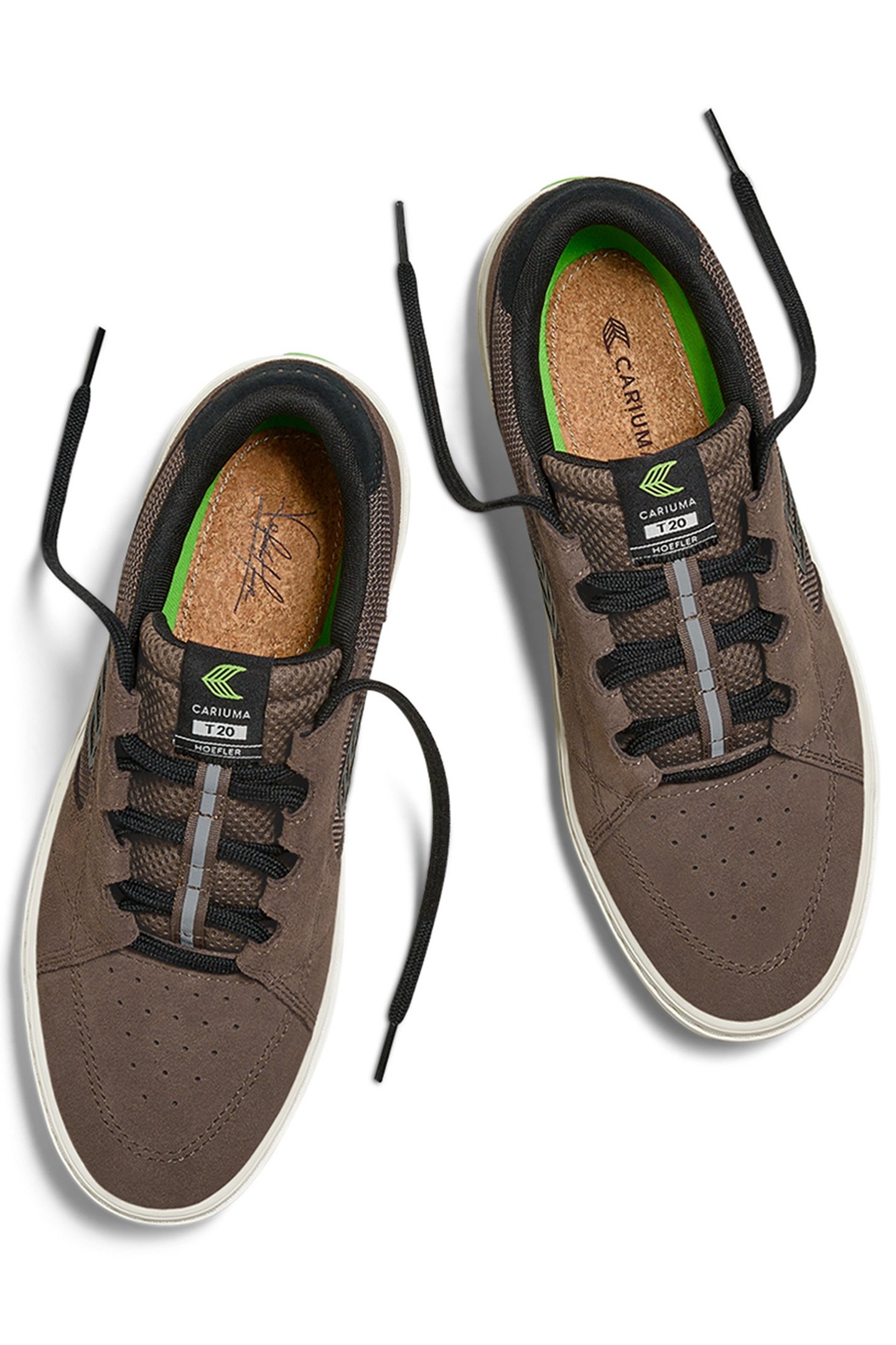 T20 PRO DARK KHAKI SUEDE AND MESH BLACK LOGO SNEAKER 3
