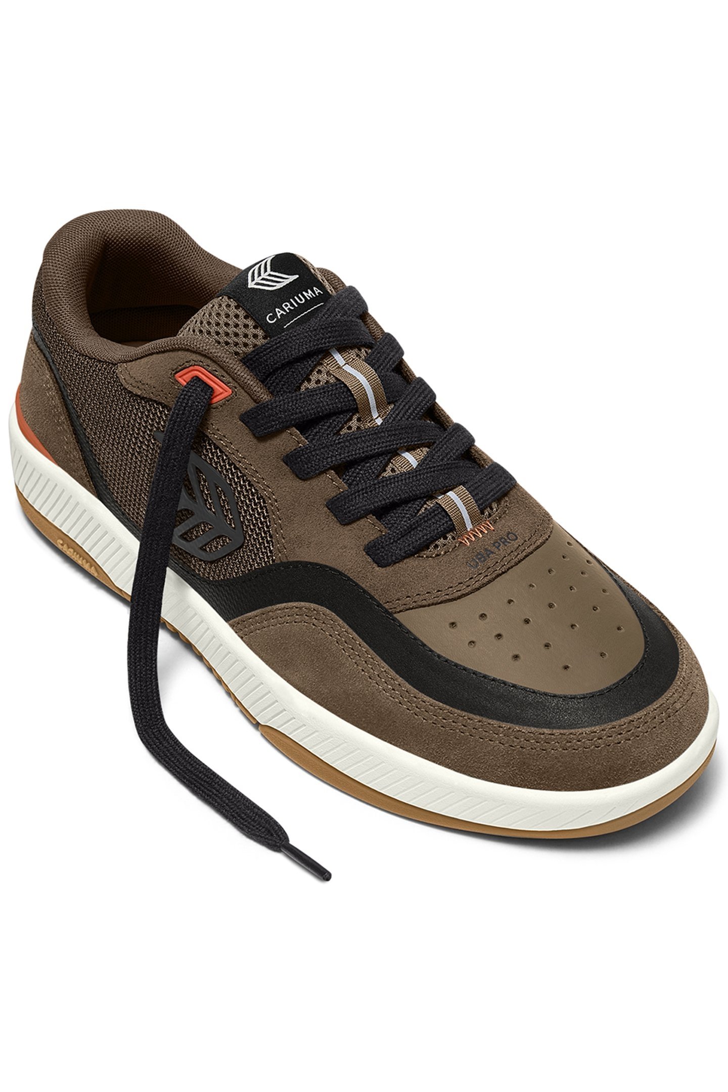 UBA PRO DARK KHAKI SUEDE AND MESH BLACK LOGO SNEAKER 2