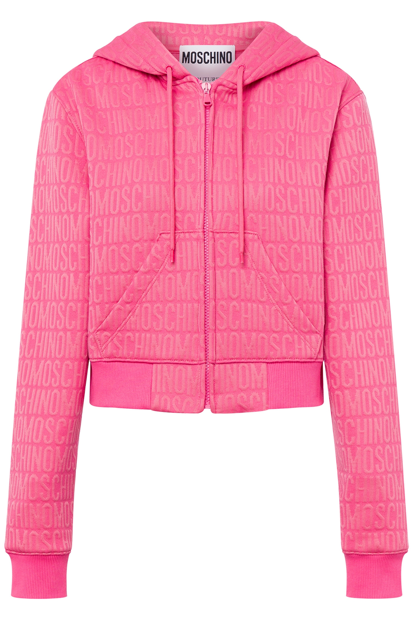 ALLOVER LOGO CROPPED SWEATSHIRT PINK 3