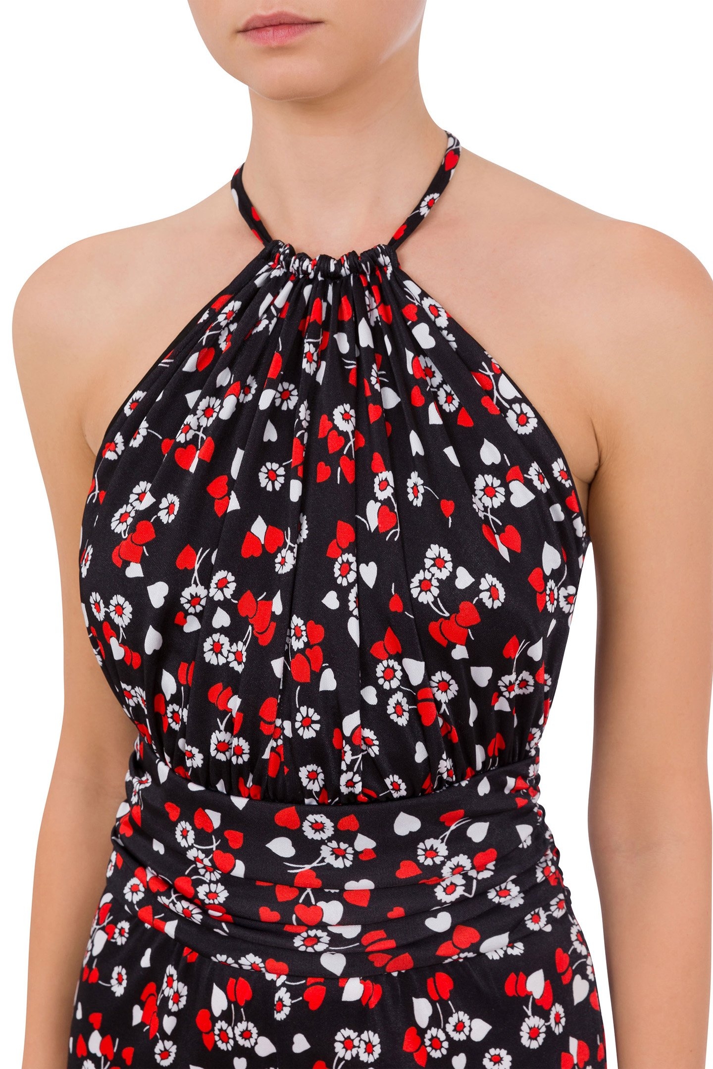 ALLOVER HEARTS & FLOWERS ORGANZINE JUMPSUIT BLACK 4