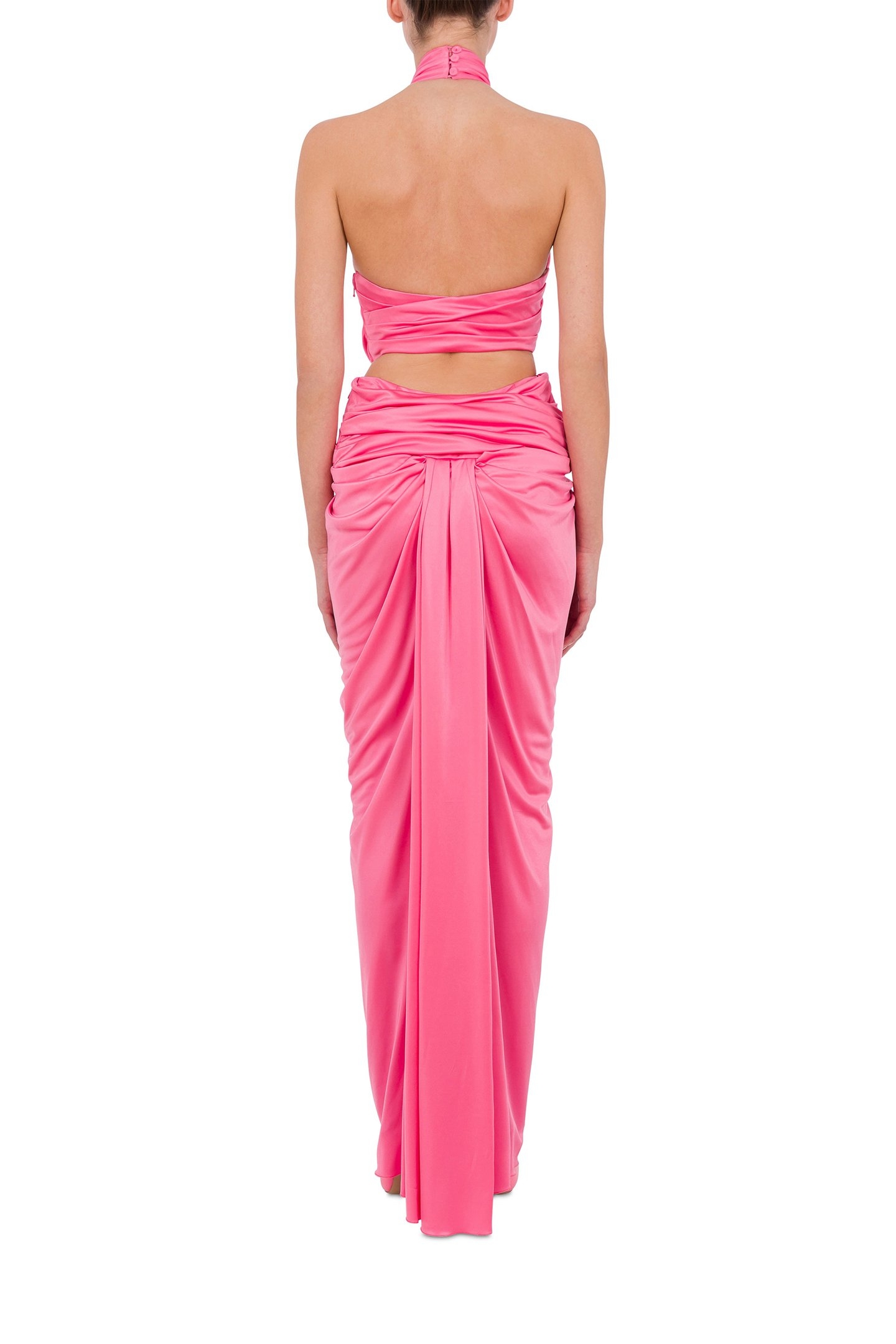 ORGANZINE DRESS WITH CUT-OUT PINK 2