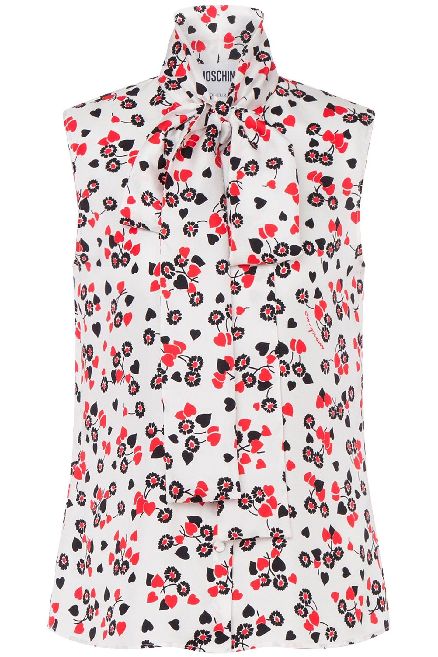 HEARTS & FLOWERS SILK TWILL TOP WHITE 3