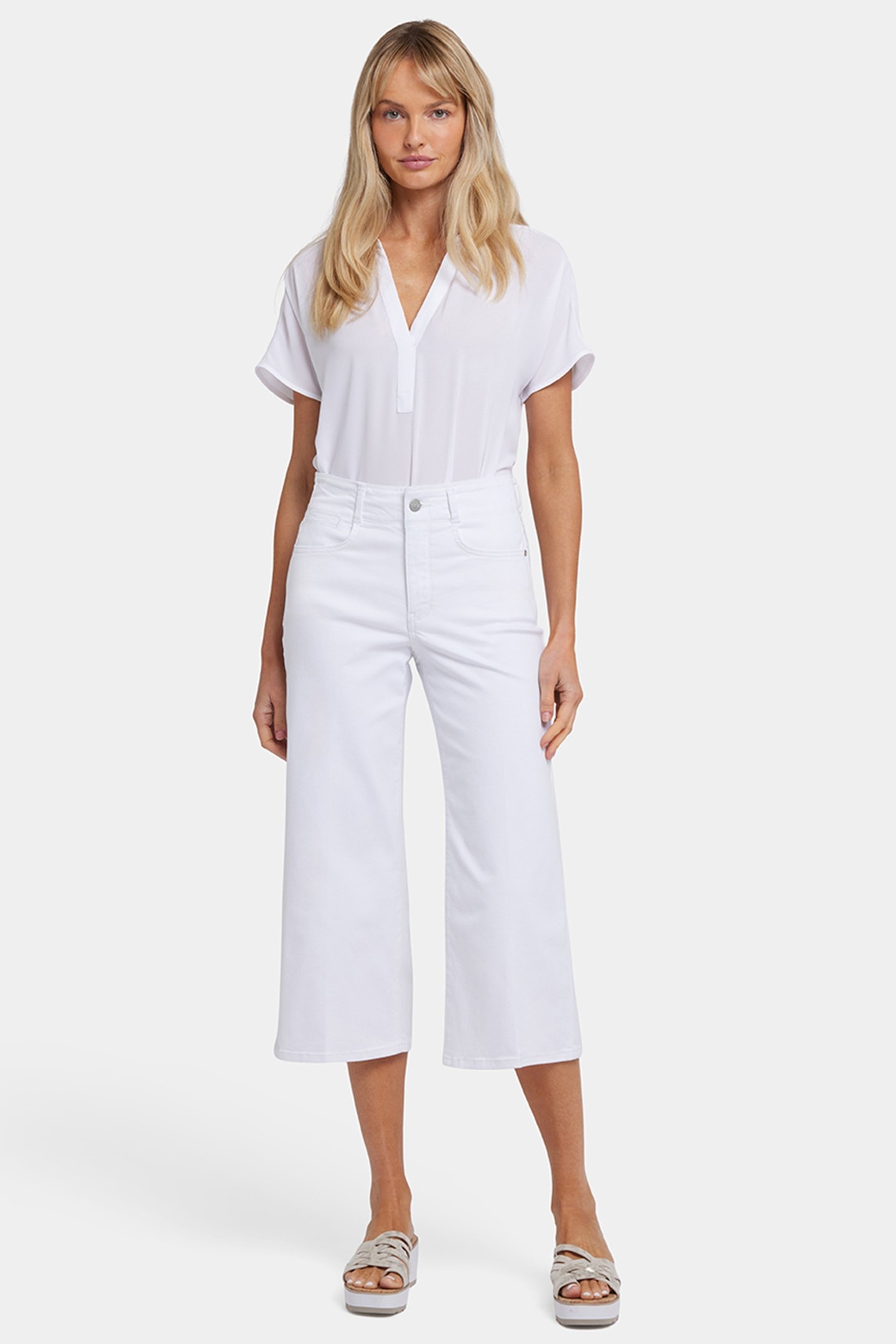 BRIGITTE WIDE LEG CAPRI OPTIC WHITE 1