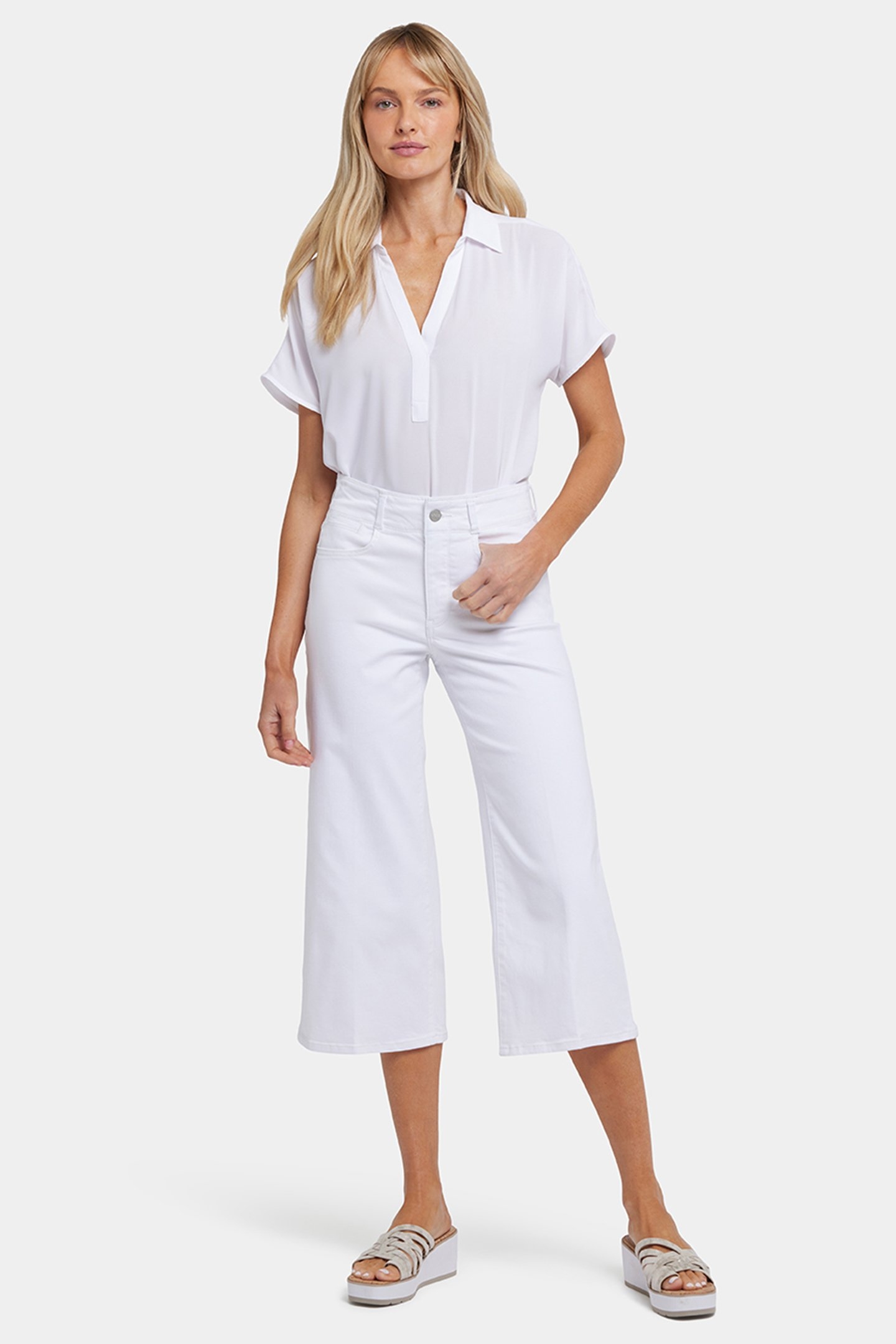 BRIGITTE WIDE LEG CAPRI OPTIC WHITE 4