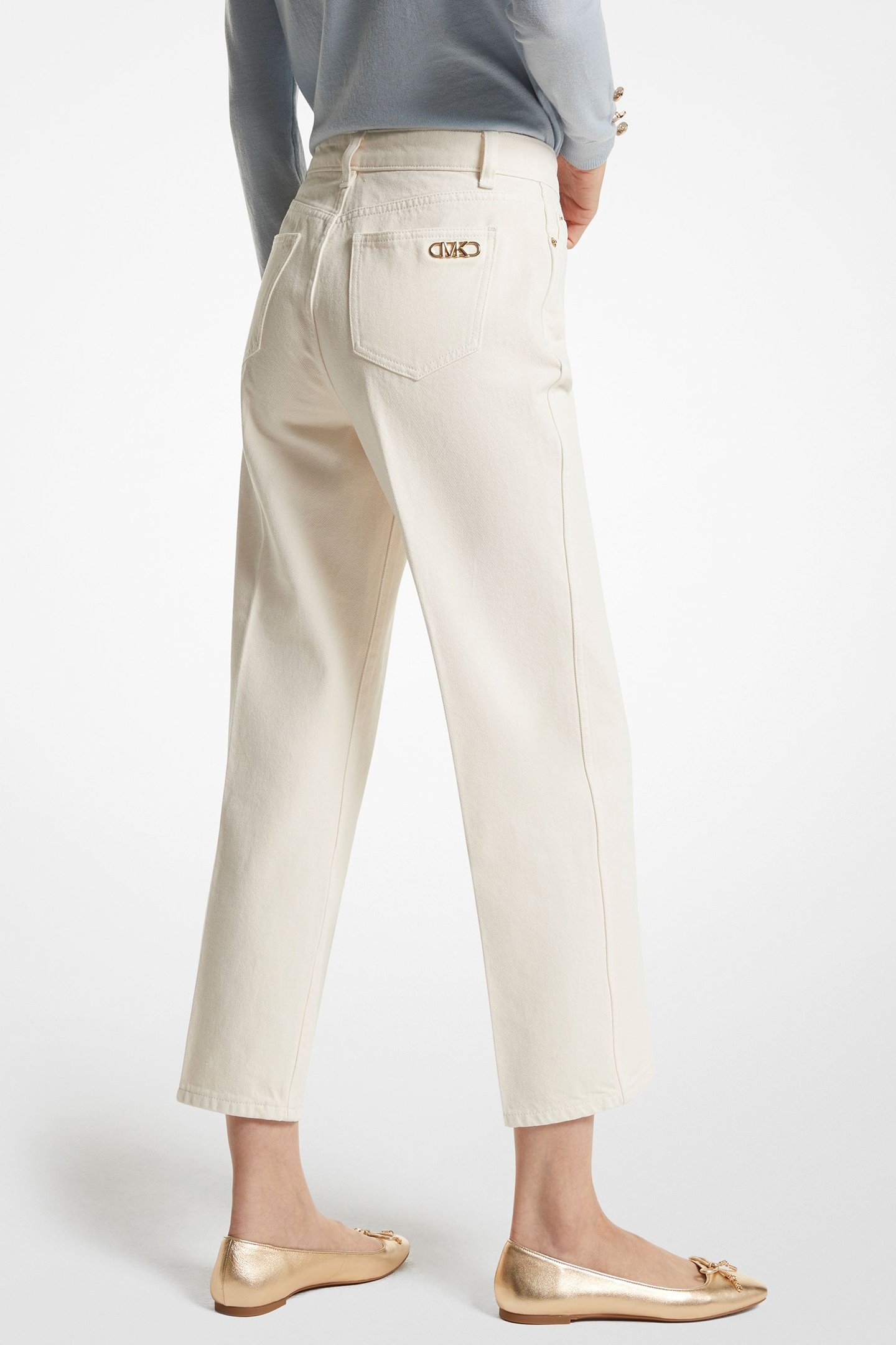 CROPPED FLARE JEAN IN ECRU CREAM 2