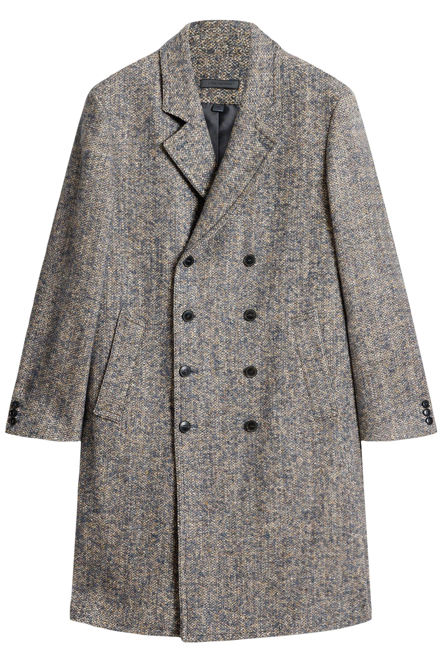 TERRY DB COAT WITH WELT HIP POCKETS RAIN BLUE 2